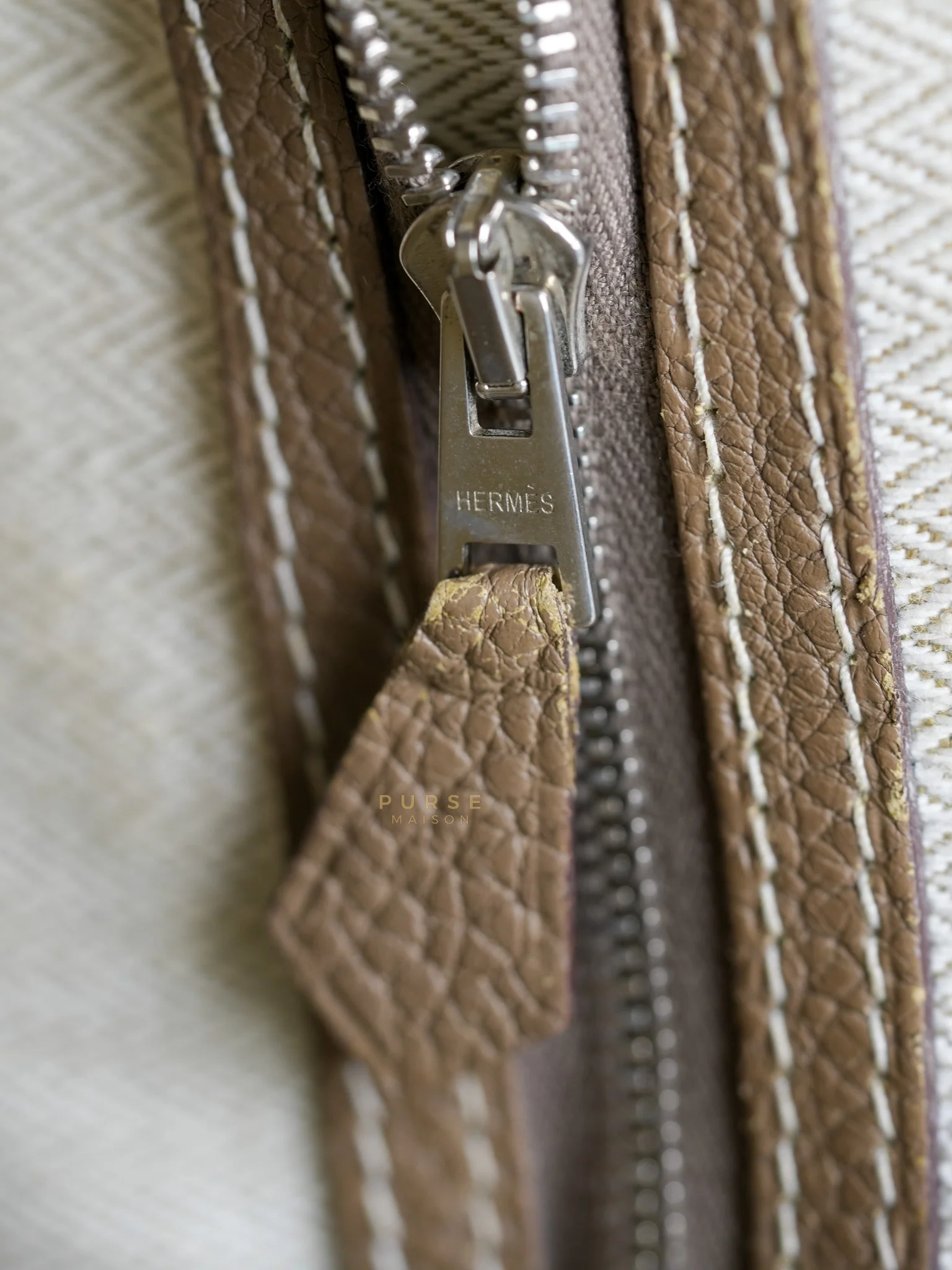 Hermes Garden Party Tote 30 (GPT) Etoupe Negonda Leather in Palladium Hardware Stamp Square R (2014) - Image 42