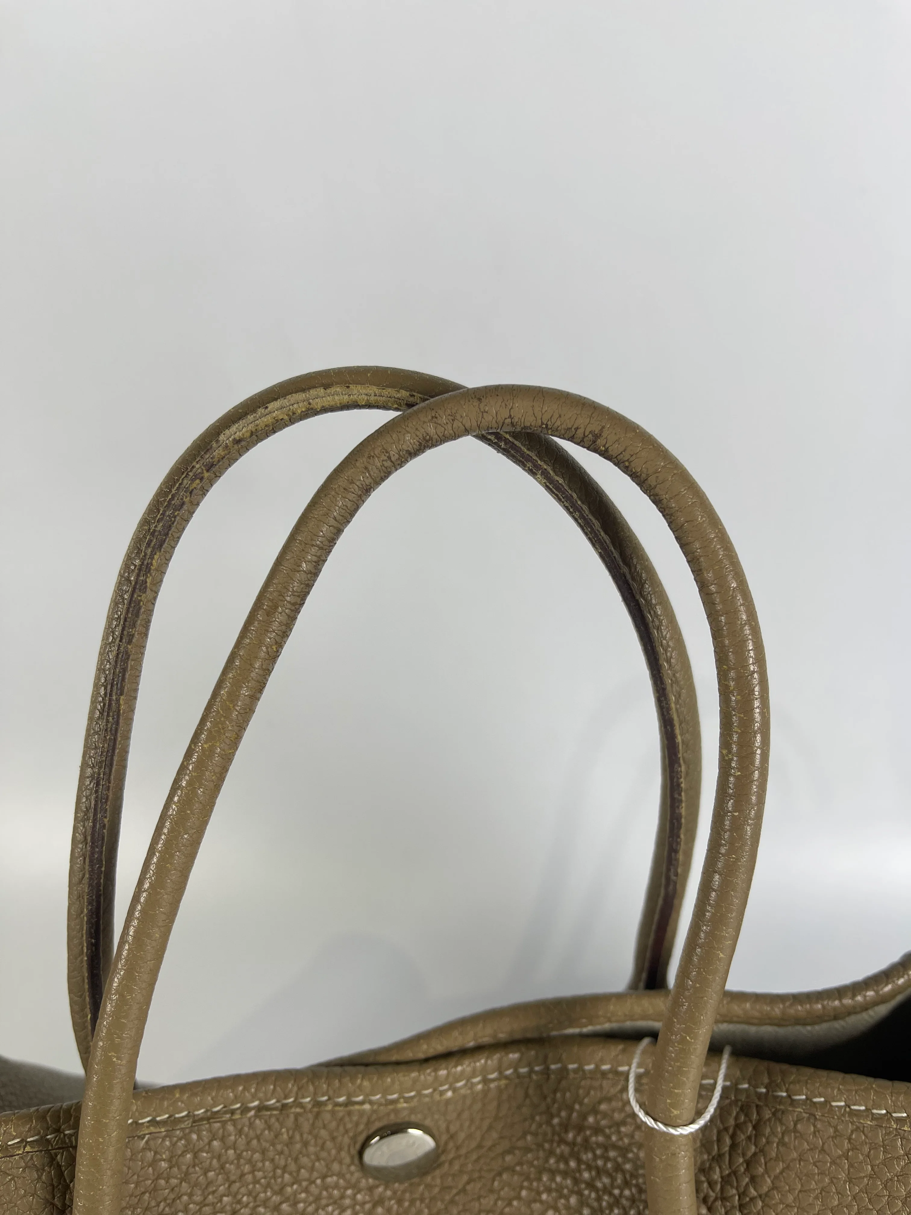 Hermes Garden Party Tote 30 (GPT) Etoupe Negonda Leather in Palladium Hardware Stamp Square R (2014) - Image 9