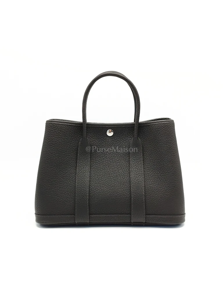 Hermes Garden Party Tote (GPT) 30 in Ebene Negonda Leather & Palladium Hardware Stamp B(2023)