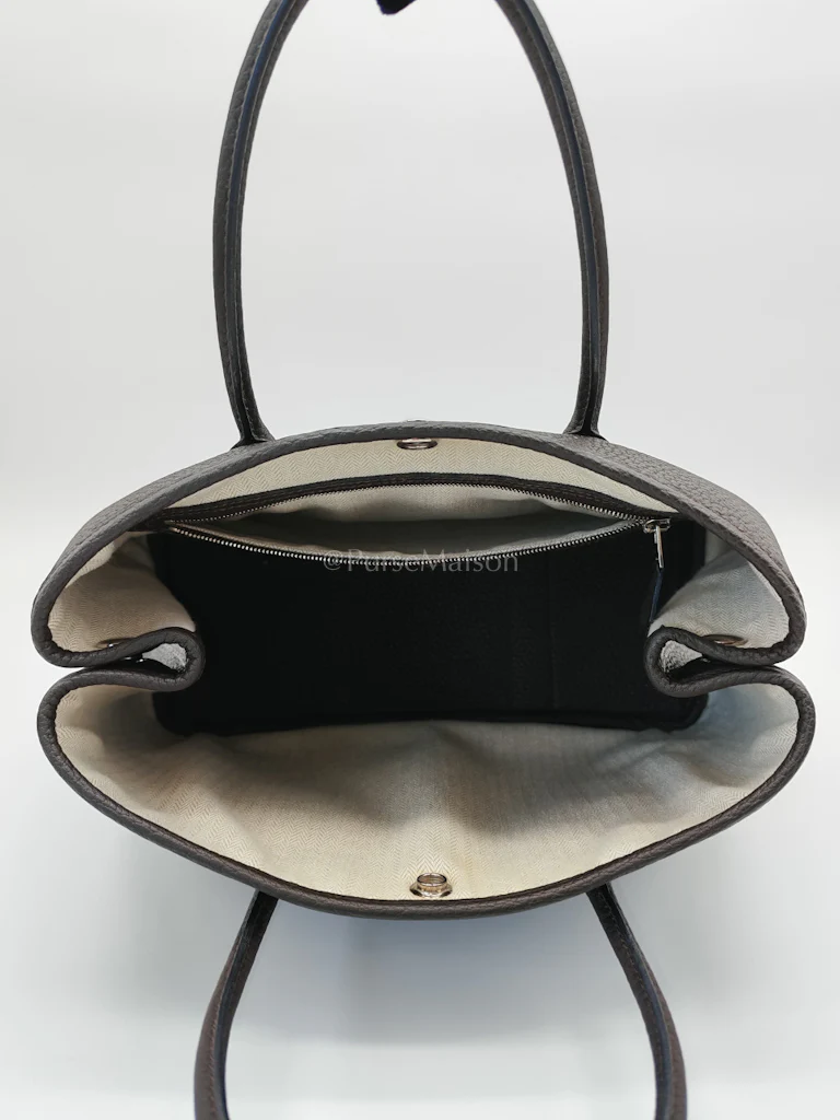 Hermes Garden Party Tote (GPT) 30 in Ebene Negonda Leather & Palladium Hardware Stamp B(2023) - Image 17