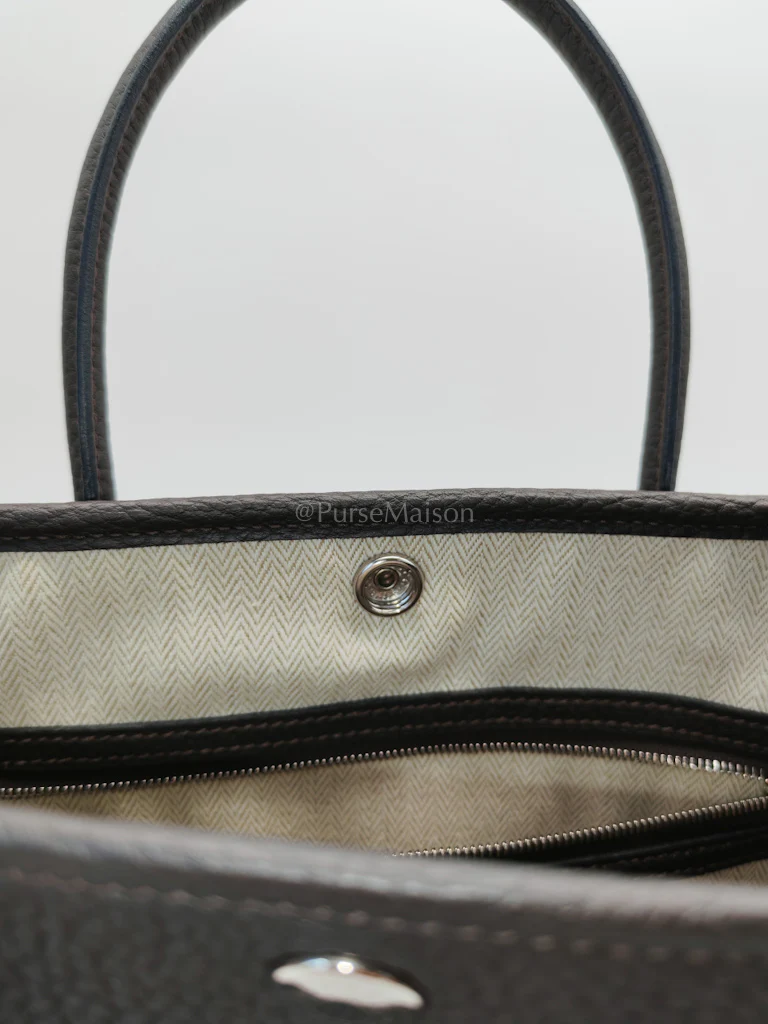 Hermes Garden Party Tote (GPT) 30 in Ebene Negonda Leather & Palladium Hardware Stamp B(2023) - Image 18