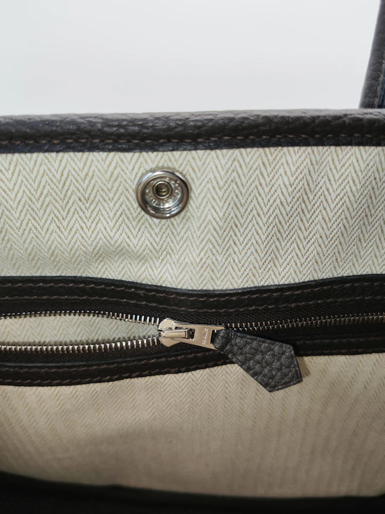 Hermes Garden Party Tote (GPT) 30 in Ebene Negonda Leather & Palladium Hardware Stamp B(2023) - Image 20