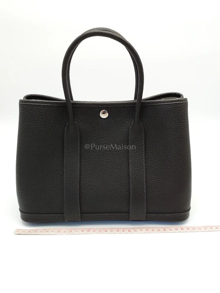 Hermes Garden Party Tote (GPT) 30 in Ebene Negonda Leather & Palladium Hardware Stamp B(2023) - Image 25