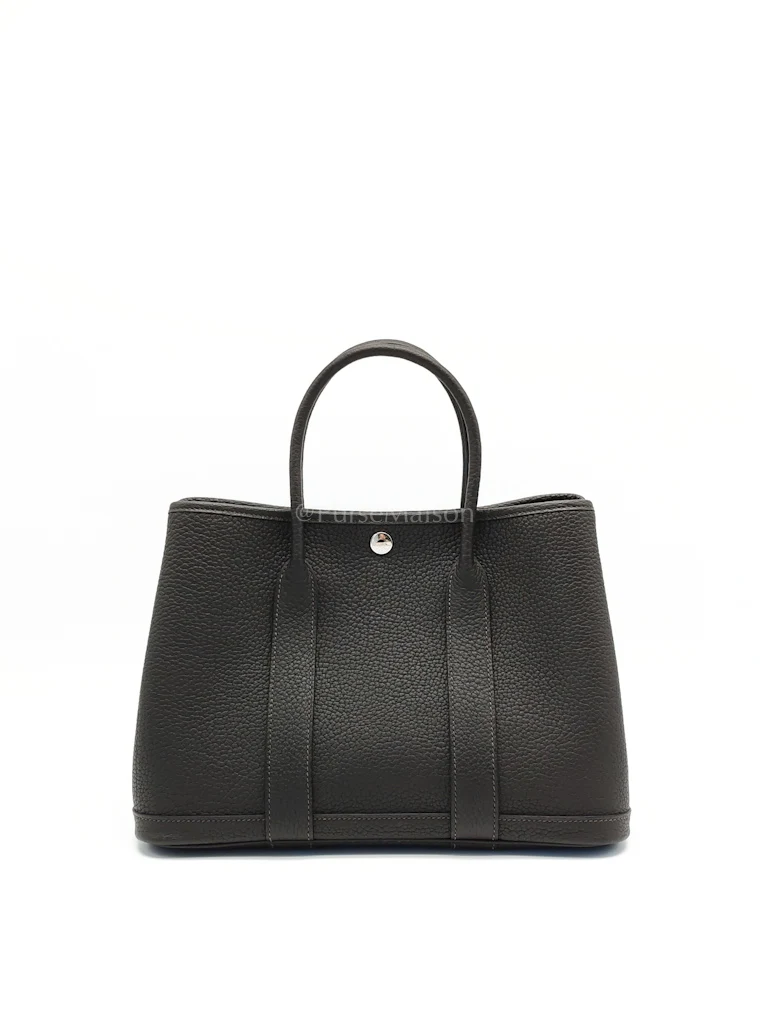 Hermes Garden Party Tote (GPT) 30 in Ebene Negonda Leather & Palladium Hardware Stamp B(2023) - Image 7