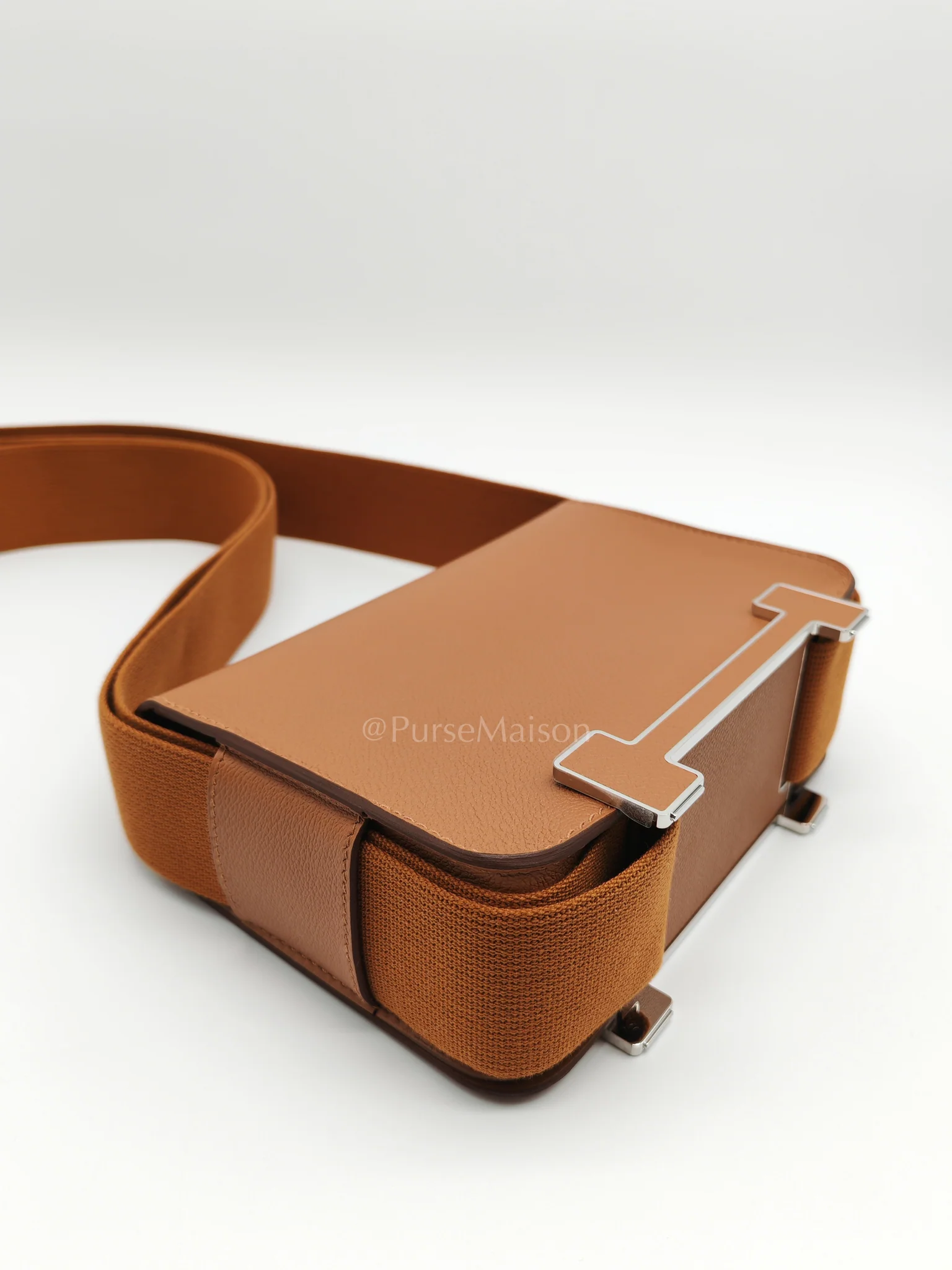 Hermes Geta in Gold Evercolor Leather & Palladium Hardware Stamp K(2025) - Image 10