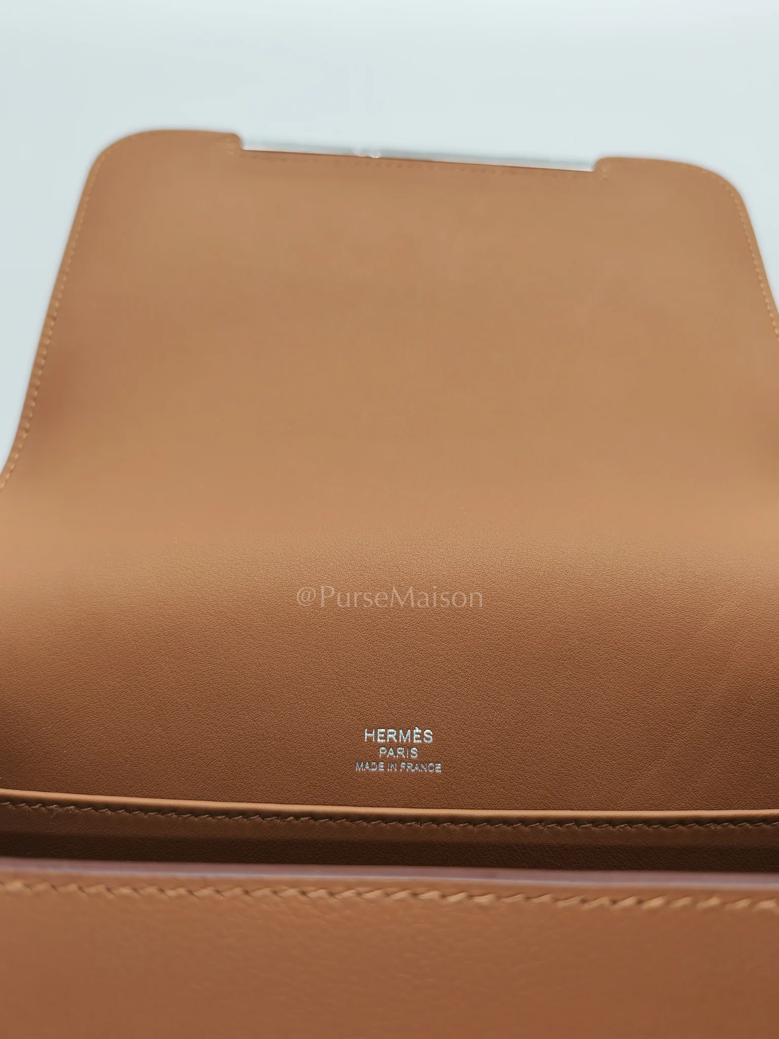 Hermes Geta in Gold Evercolor Leather & Palladium Hardware Stamp K(2025) - Image 14