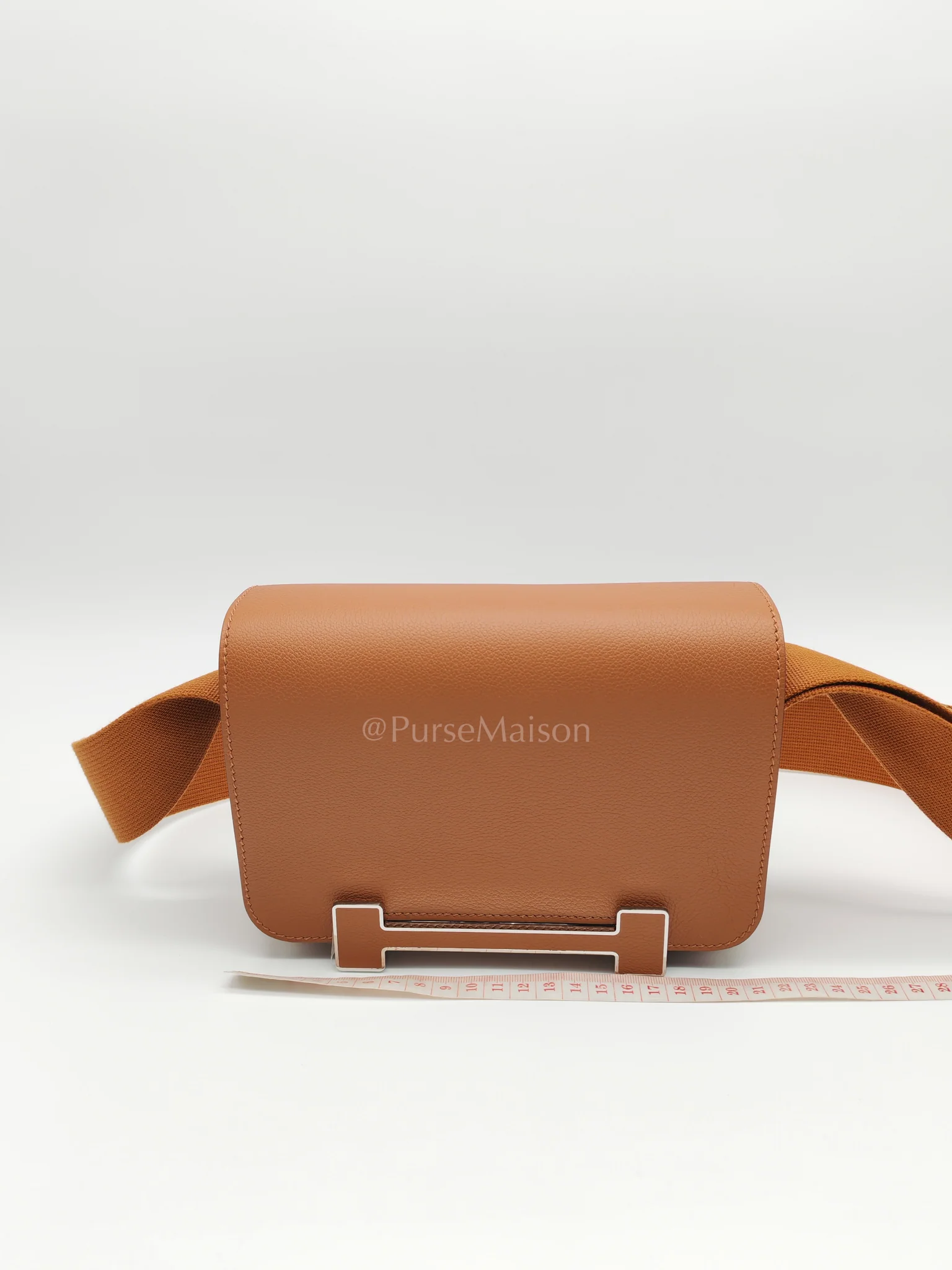 Hermes Geta in Gold Evercolor Leather & Palladium Hardware Stamp K(2025) - Image 17