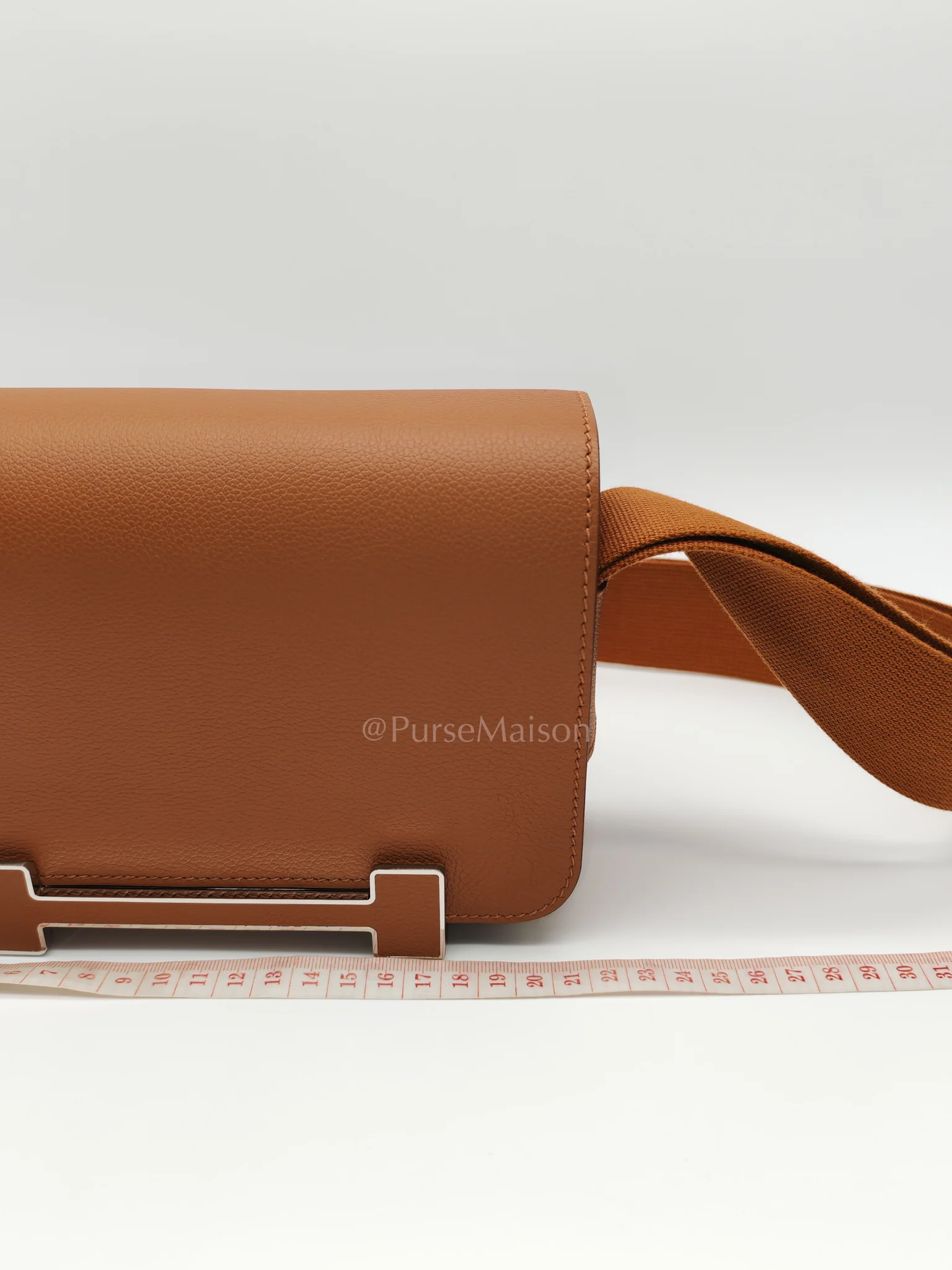 Hermes Geta in Gold Evercolor Leather & Palladium Hardware Stamp K(2025) - Image 18