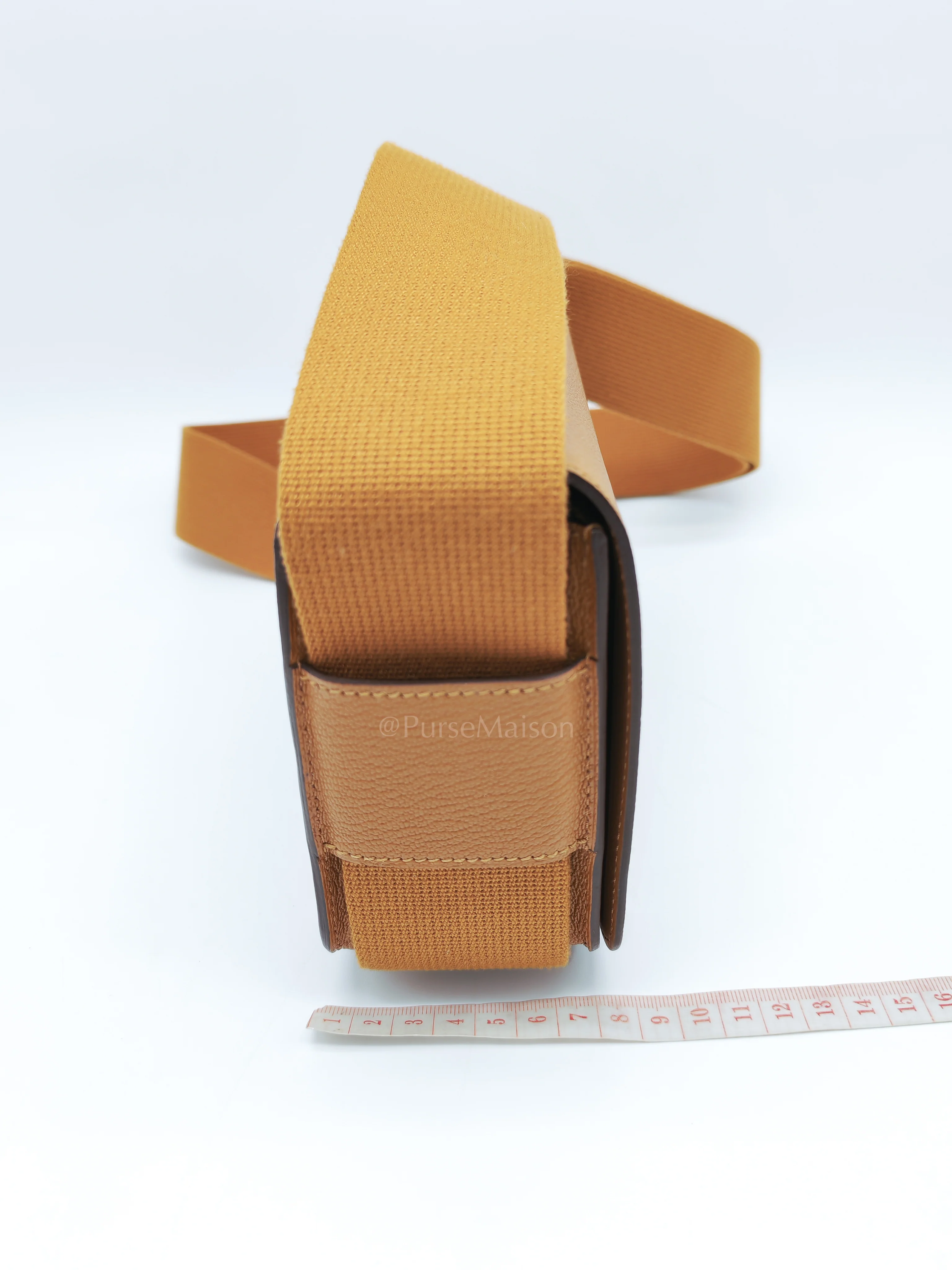 Hermes Geta in Caramel Chyvre Mysore Leather & Palladium Hardware Stamp U (2022) - Image 19