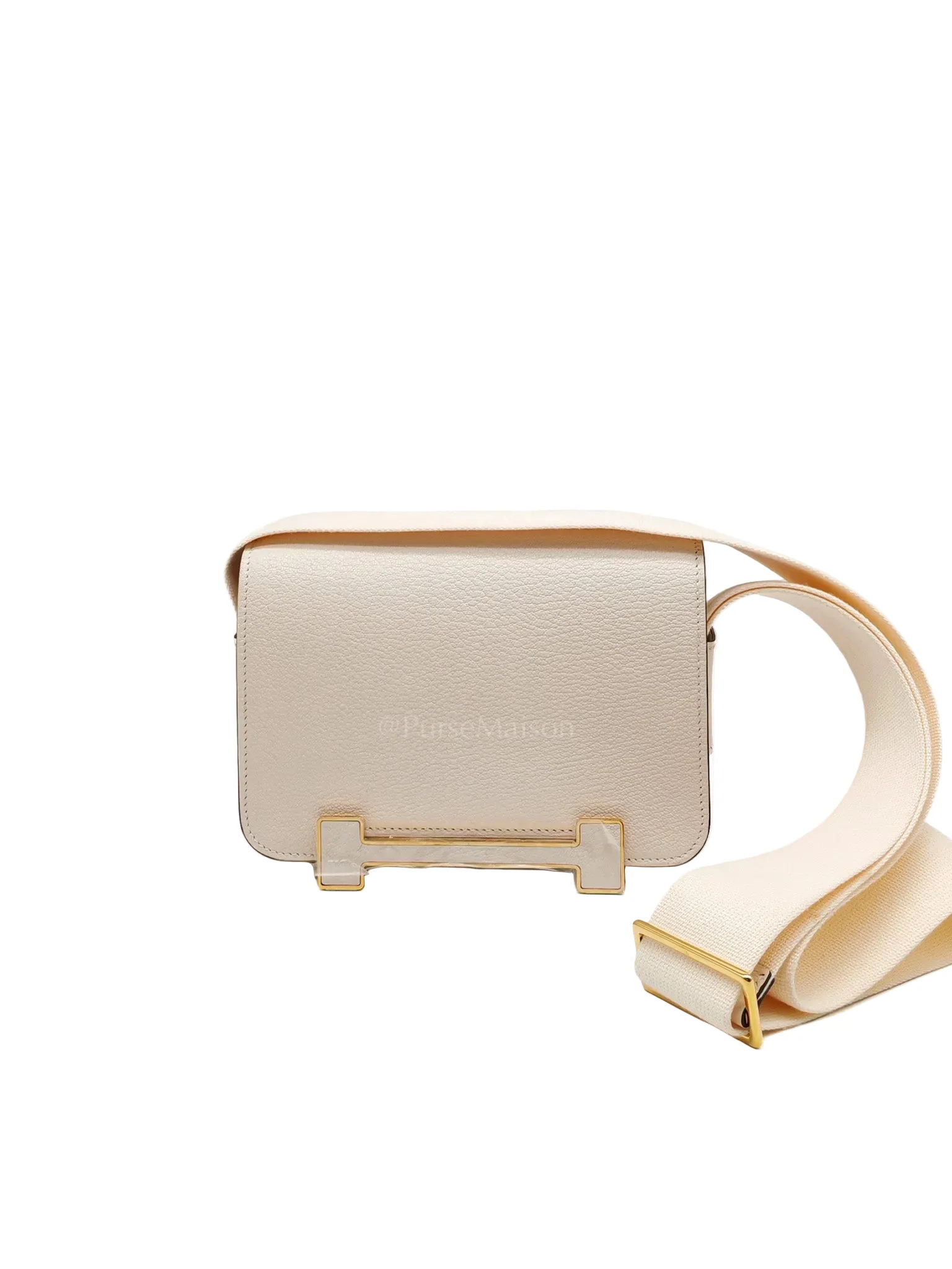 Hermes Geta in Nata Chevre Mysore Leather & Gold Hardware Stamp U(2022)