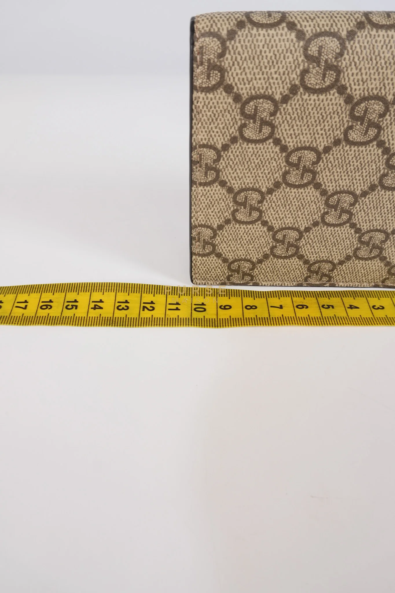 Gucci GG Bi-Fold Wallet in Beige & Ebony Supreme Monogram Canvas - Image 15