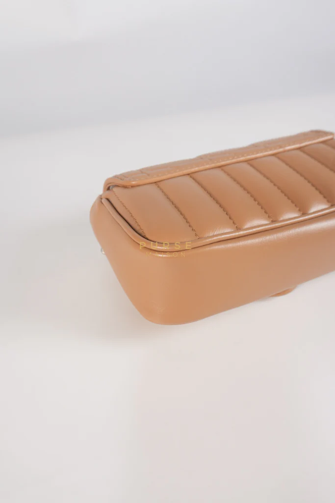 Gucci GG Marmont Super Mini Bag in Beige Matellase Leather & Ruthenium Hardware - Image 15