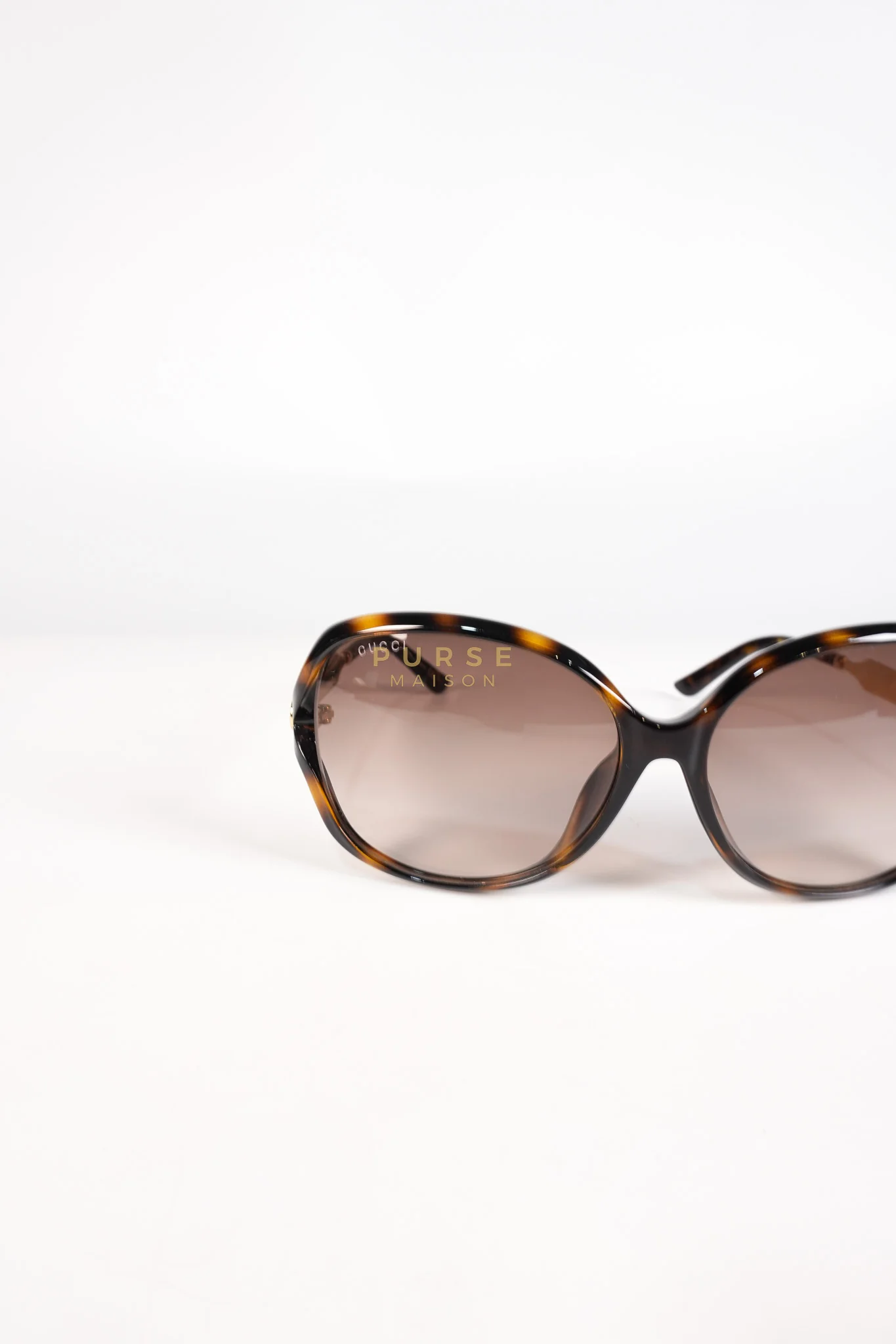 Gucci GG0076SK Tortoise Oversize Round Sunglasses in Black/Brown - Image 10