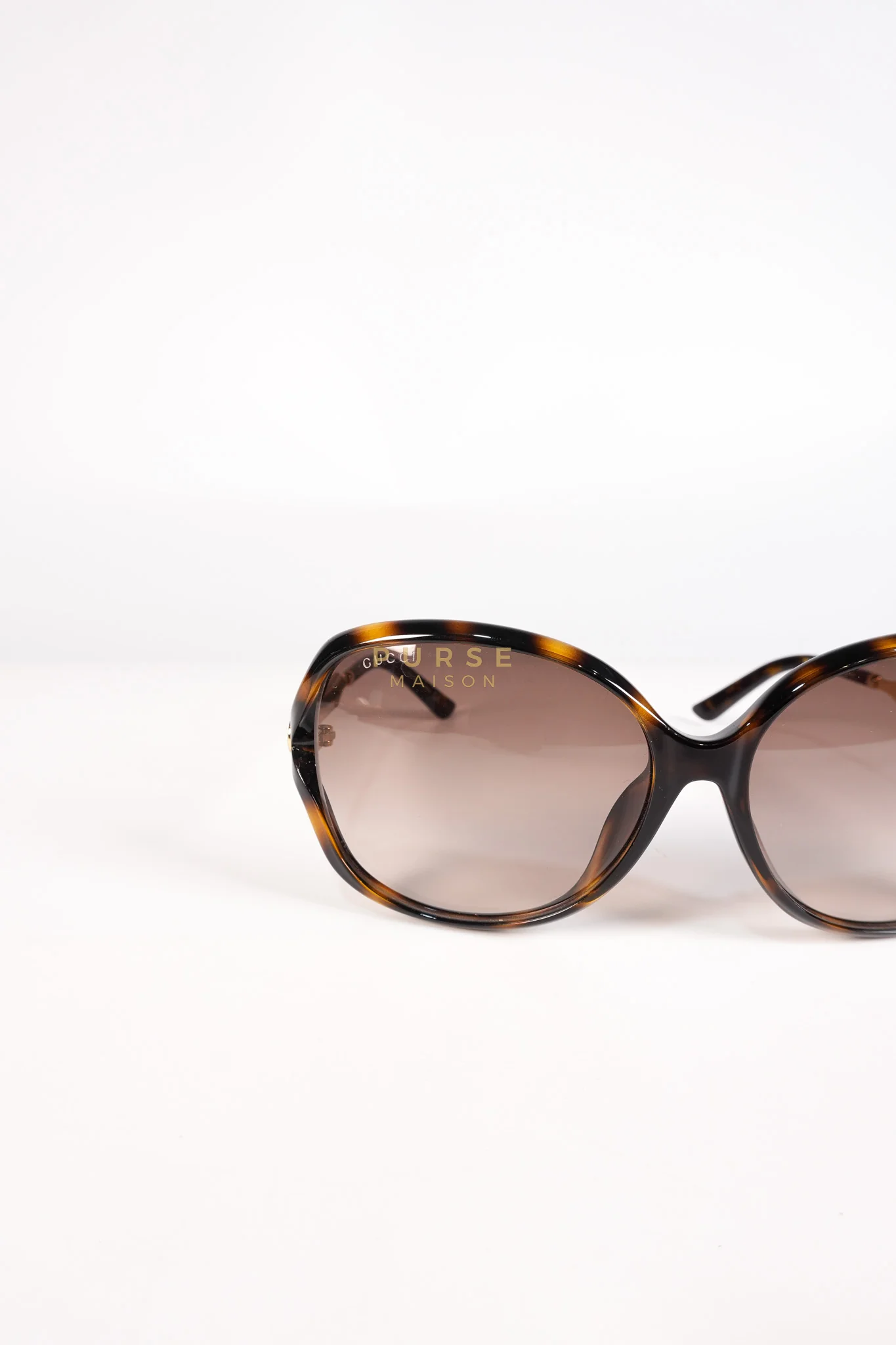 Gucci GG0076SK Tortoise Oversize Round Sunglasses in Black/Brown - Image 11