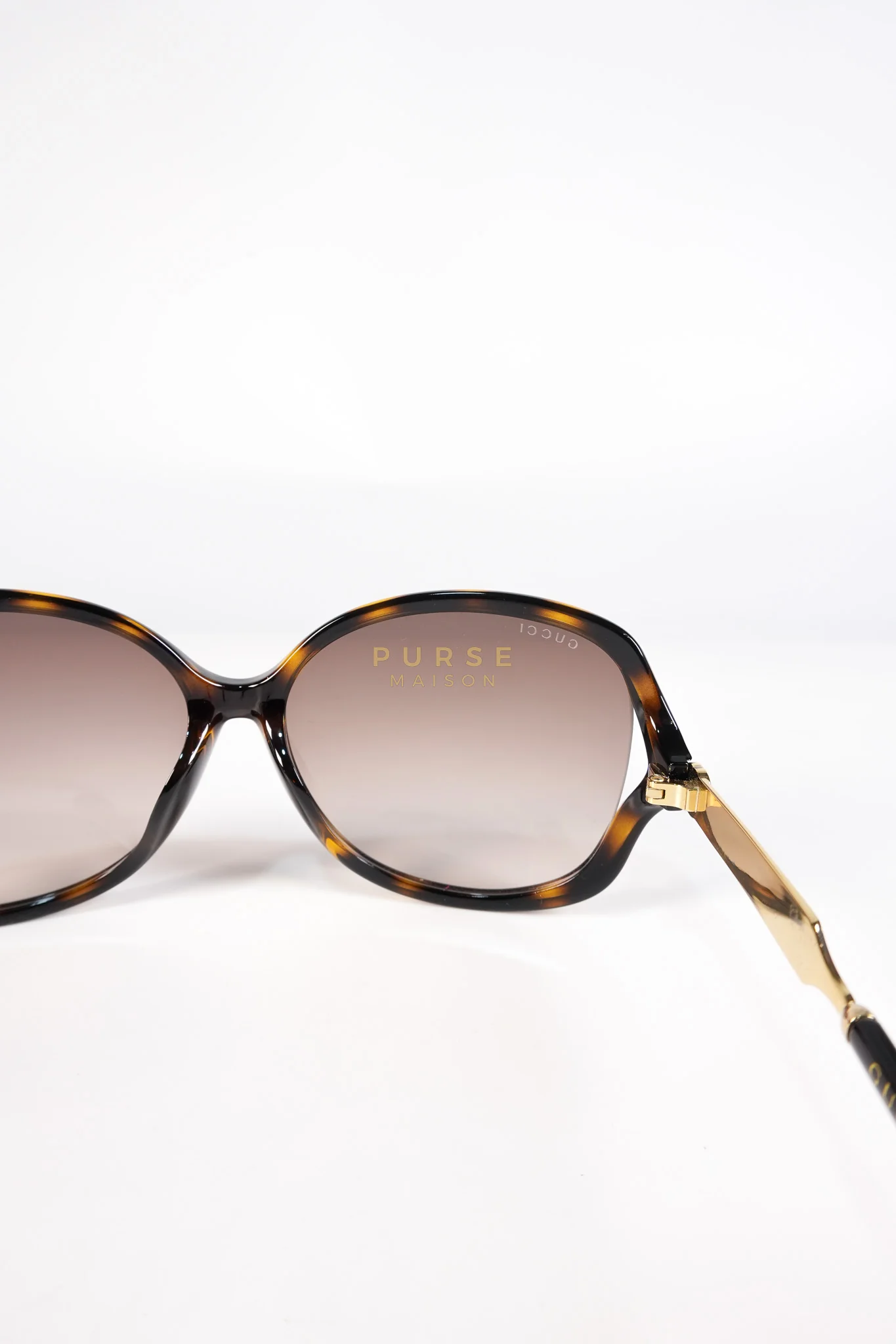 Gucci GG0076SK Tortoise Oversize Round Sunglasses in Black/Brown - Image 13
