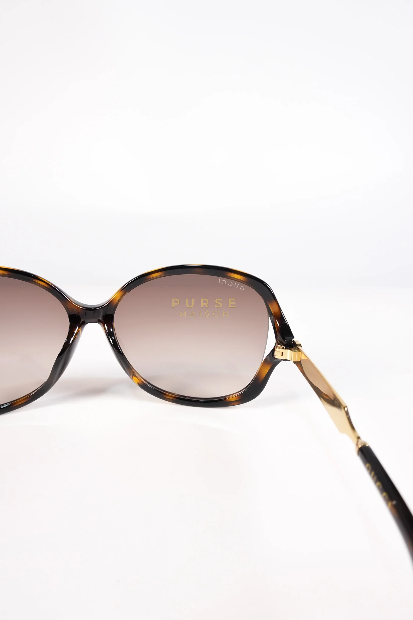 Gucci GG0076SK Tortoise Oversize Round Sunglasses in Black/Brown - Image 14