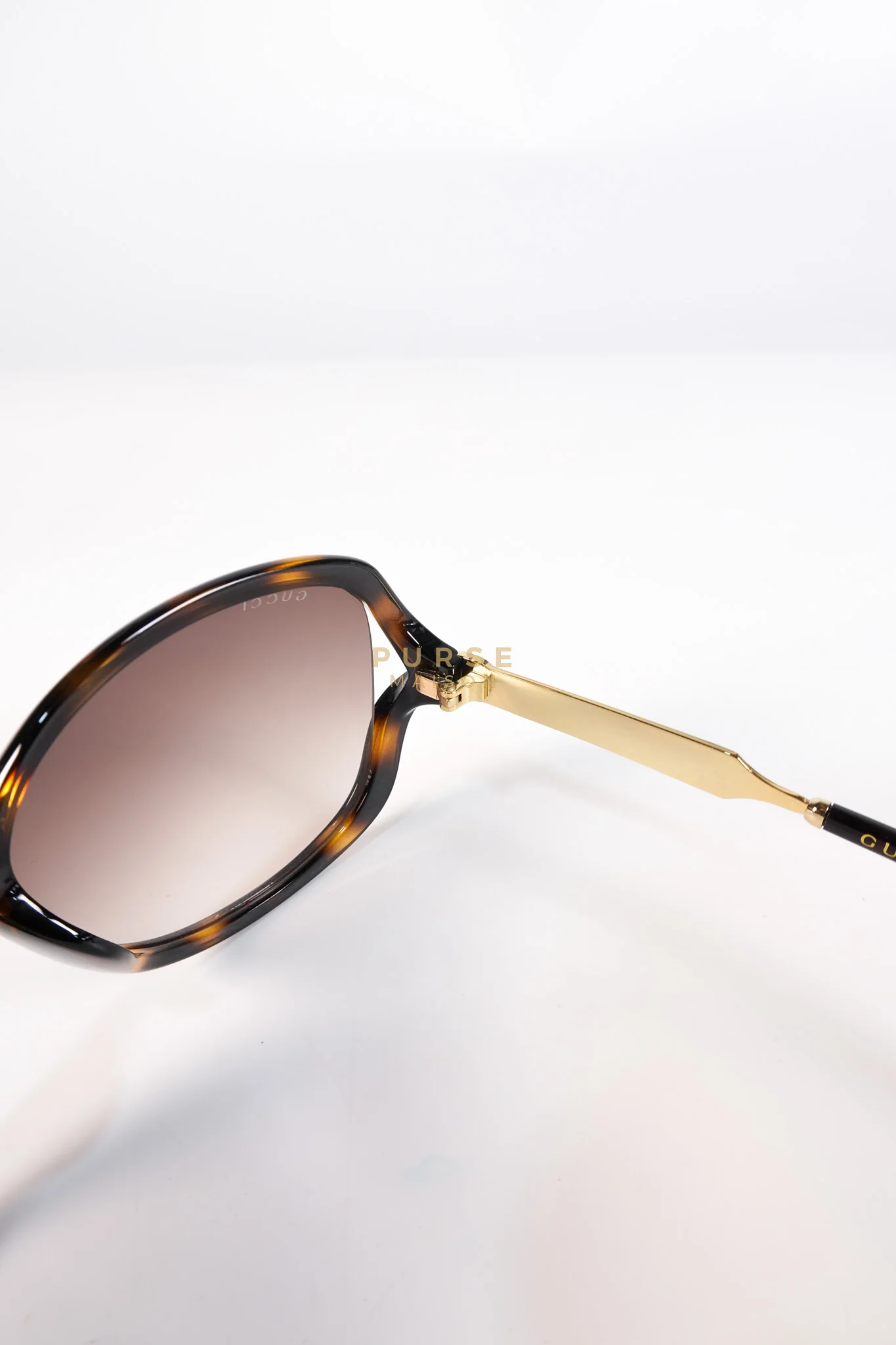 Gucci GG0076SK Tortoise Oversize Round Sunglasses in Black/Brown - Image 15