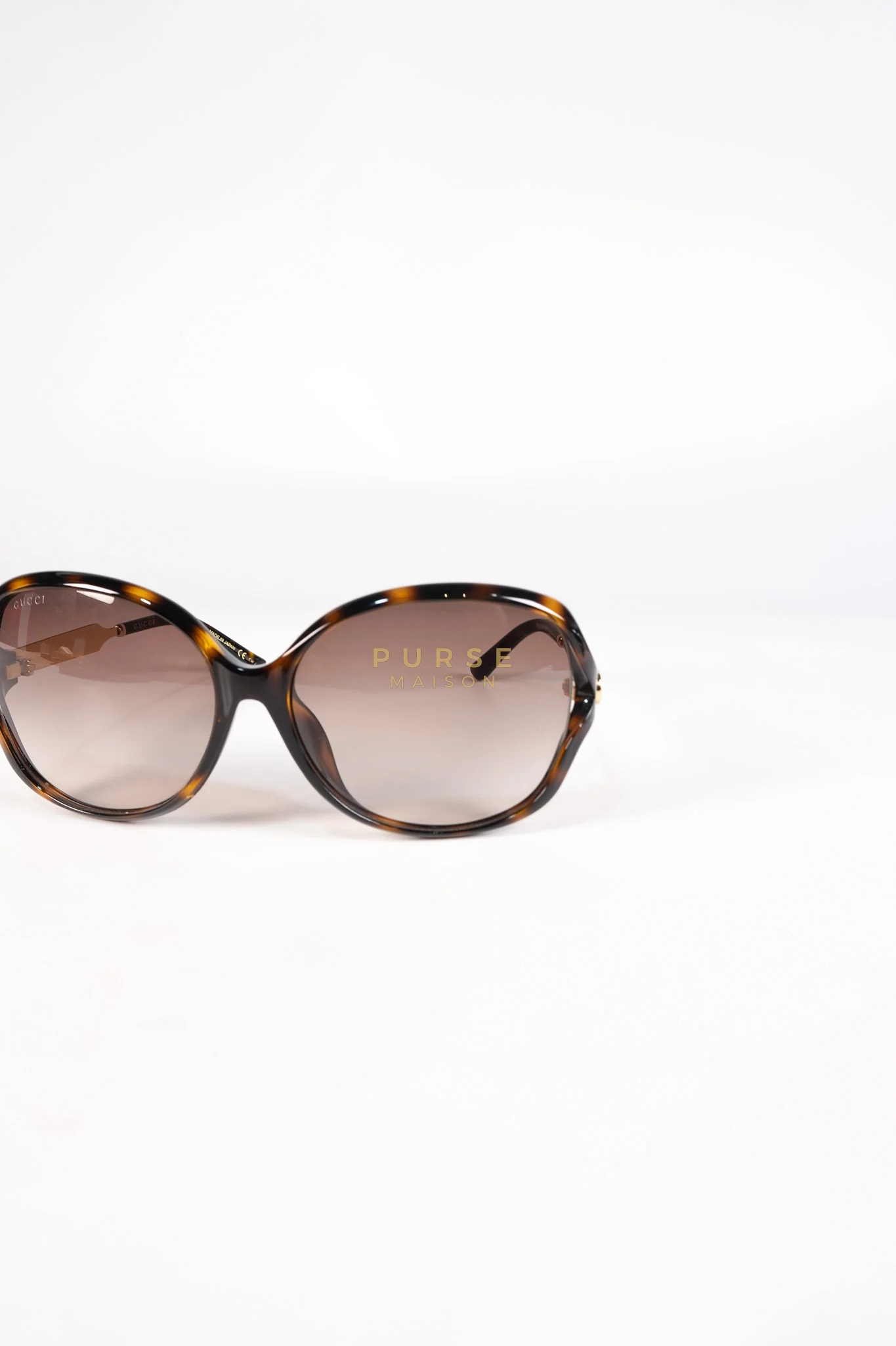 Gucci GG0076SK Tortoise Oversize Round Sunglasses in Black/Brown - Image 20