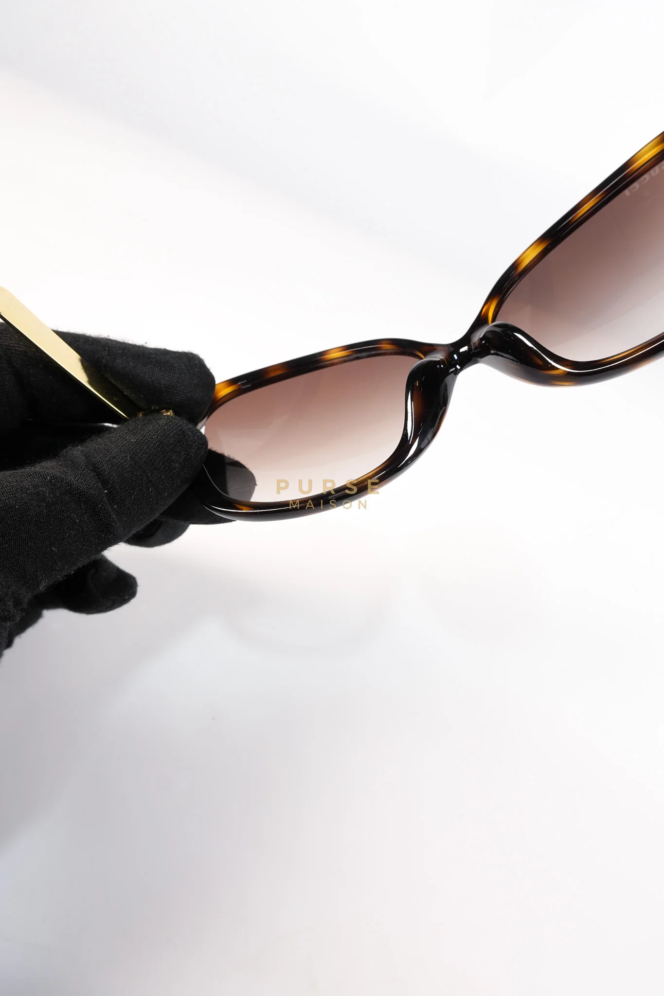 Gucci GG0076SK Tortoise Oversize Round Sunglasses in Black/Brown - Image 27