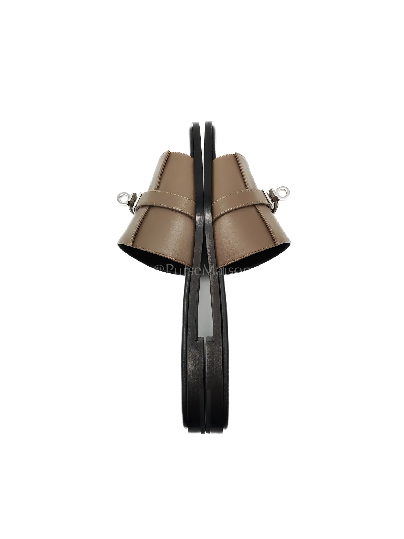 Hermes Giulia Sandals in Taupe Calfskin Leather Palladium Hardware Size 39 EU(25 cm) - Image 5