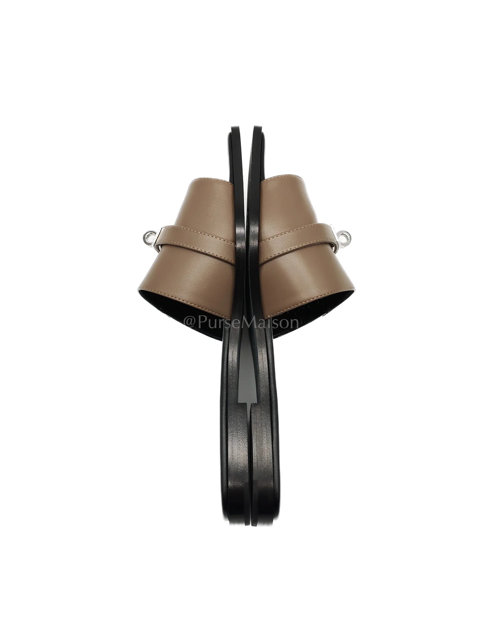Hermes Giulia Sandals in Taupe Calfskin Leather Palladium Hardware Size 39 EU(25 cm) - Image 6