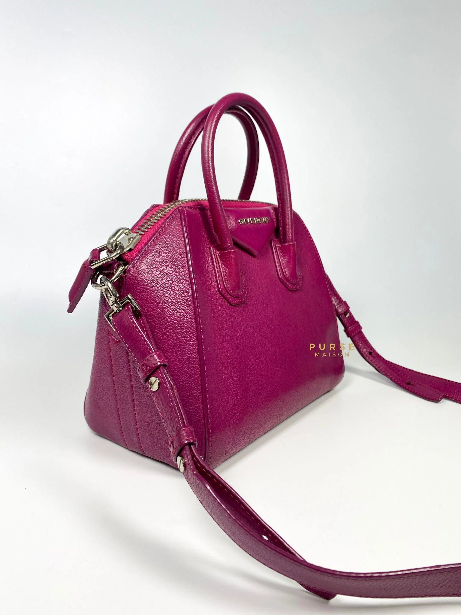 Givenchy Givenchy Mini Antigona Fuchsia Grained Calfskin Leather - Image 4