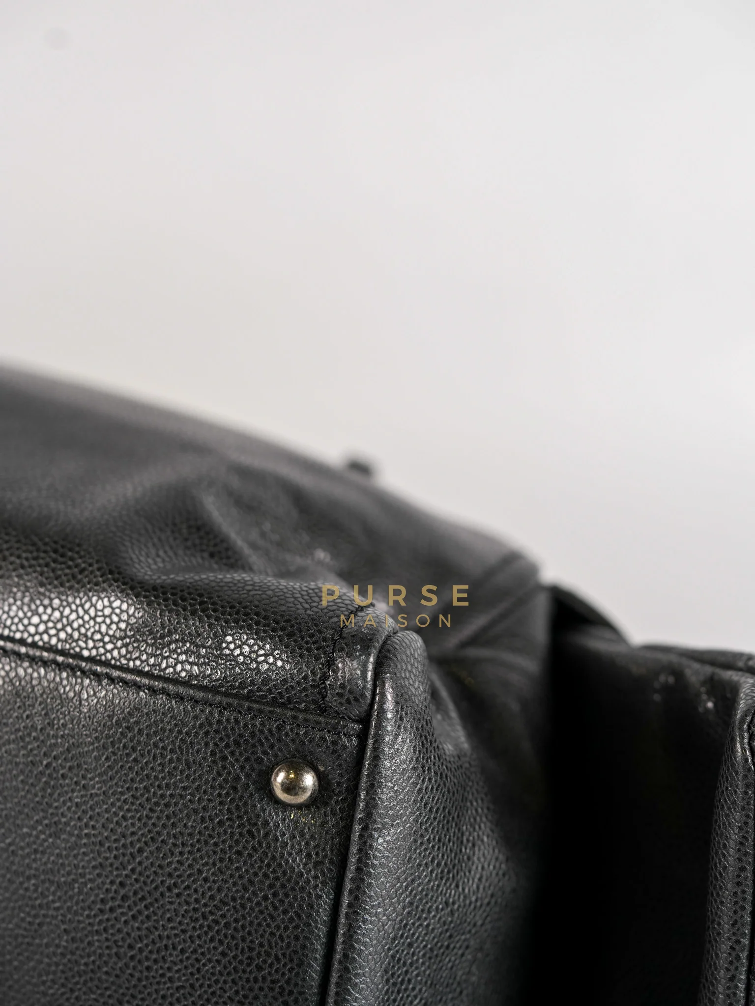 Chanel Glazed Bowling Bag Large in Black Caviar Leather and Ruthenium Hardware (Series 13) - Image 11