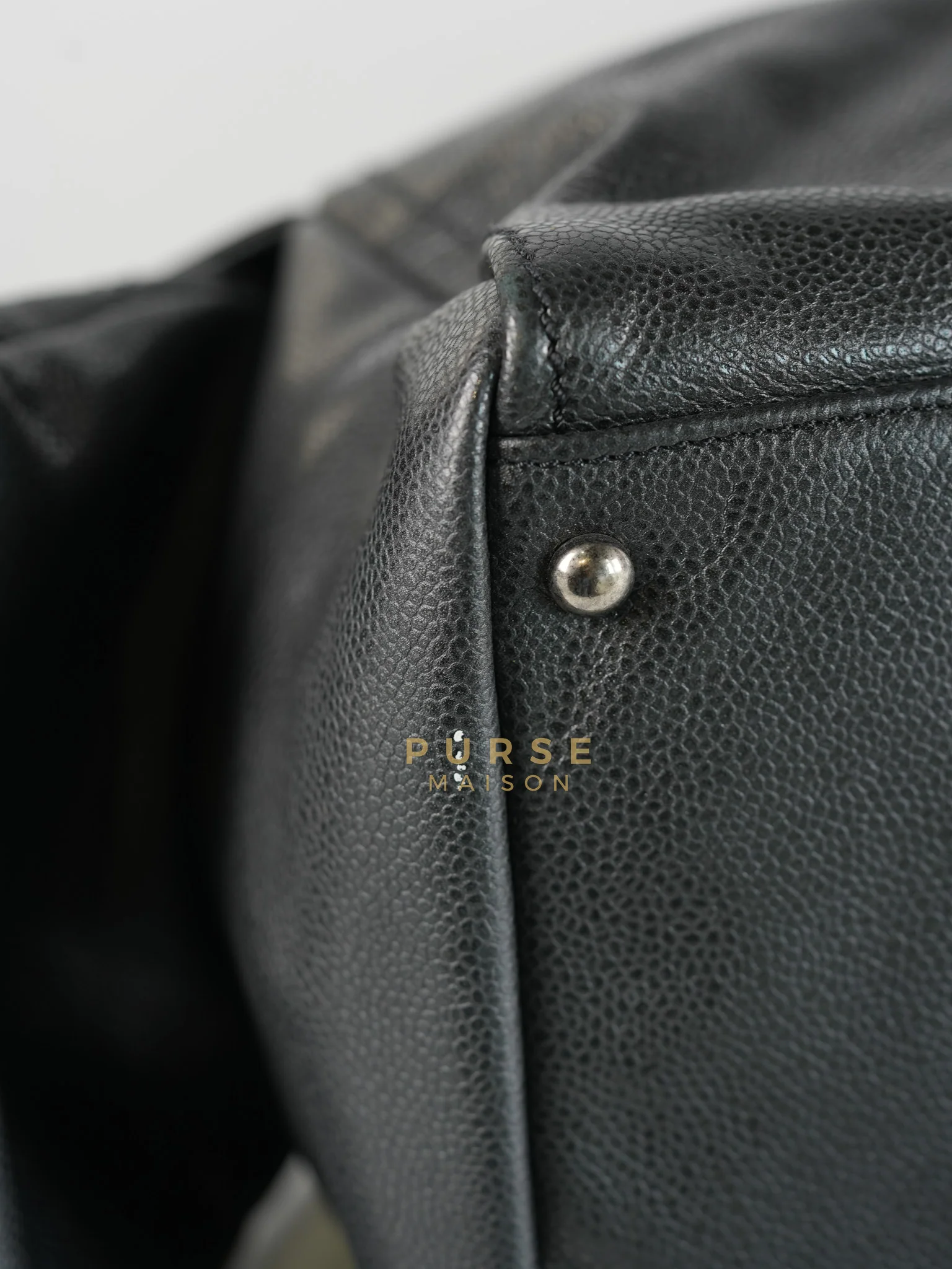 Chanel Glazed Bowling Bag Large in Black Caviar Leather and Ruthenium Hardware (Series 13) - Image 13