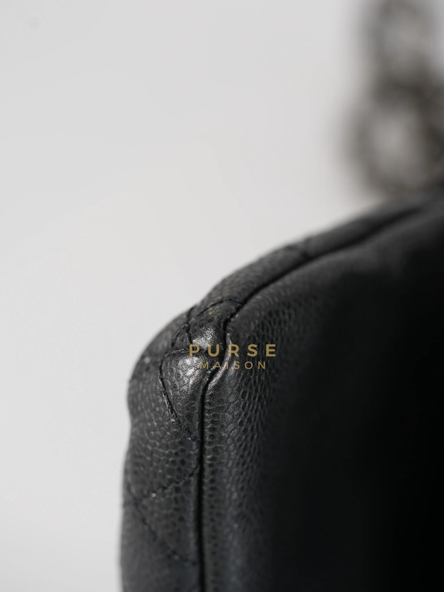 Chanel Glazed Bowling Bag Large in Black Caviar Leather and Ruthenium Hardware (Series 13) - Image 16