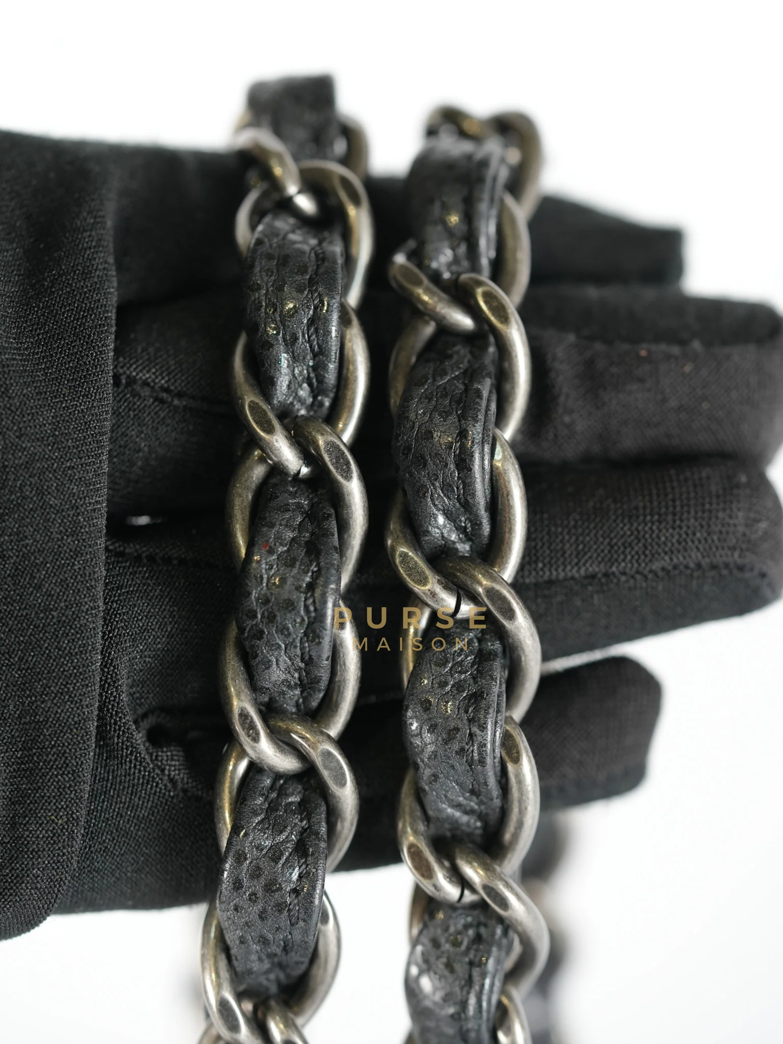 Chanel Glazed Bowling Bag Large in Black Caviar Leather and Ruthenium Hardware (Series 13) - Image 19