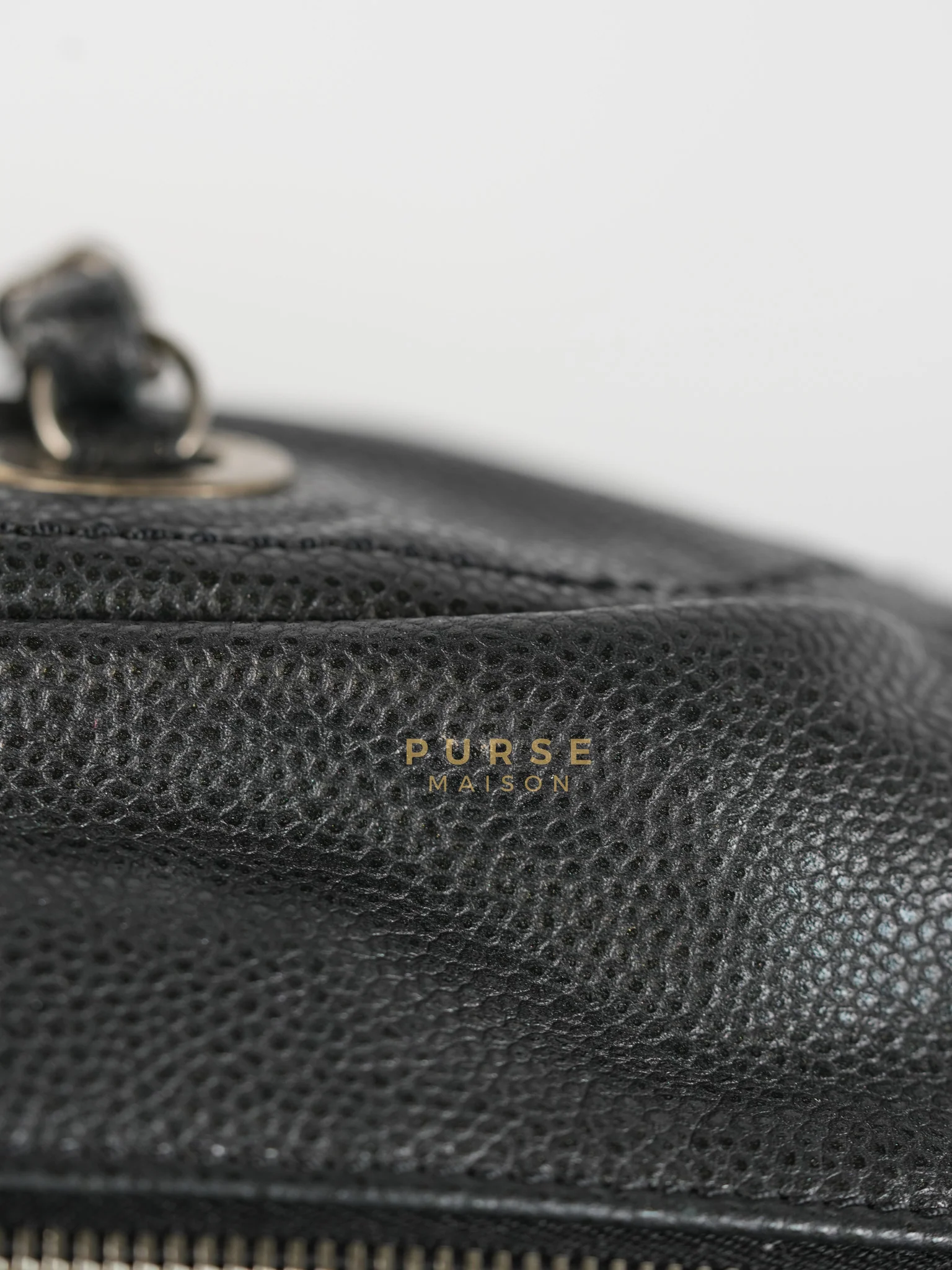Chanel Glazed Bowling Bag Large in Black Caviar Leather and Ruthenium Hardware (Series 13) - Image 24
