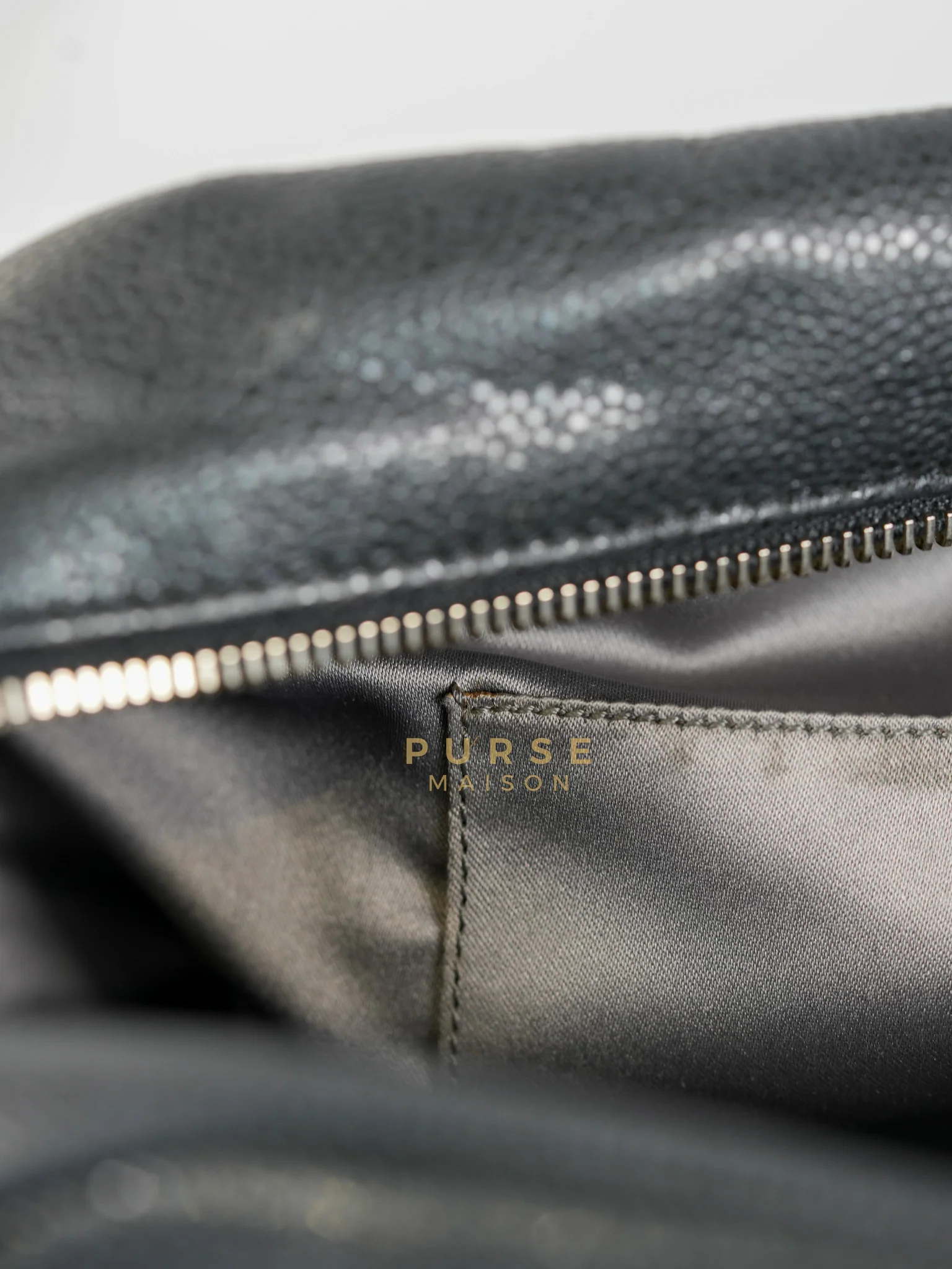 Chanel Glazed Bowling Bag Large in Black Caviar Leather and Ruthenium Hardware (Series 13) - Image 33