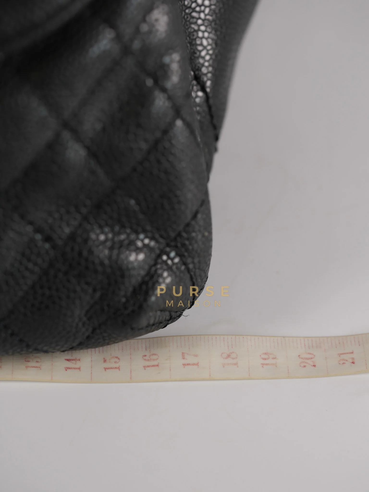 Chanel Glazed Bowling Bag Large in Black Caviar Leather and Ruthenium Hardware (Series 13) - Image 43