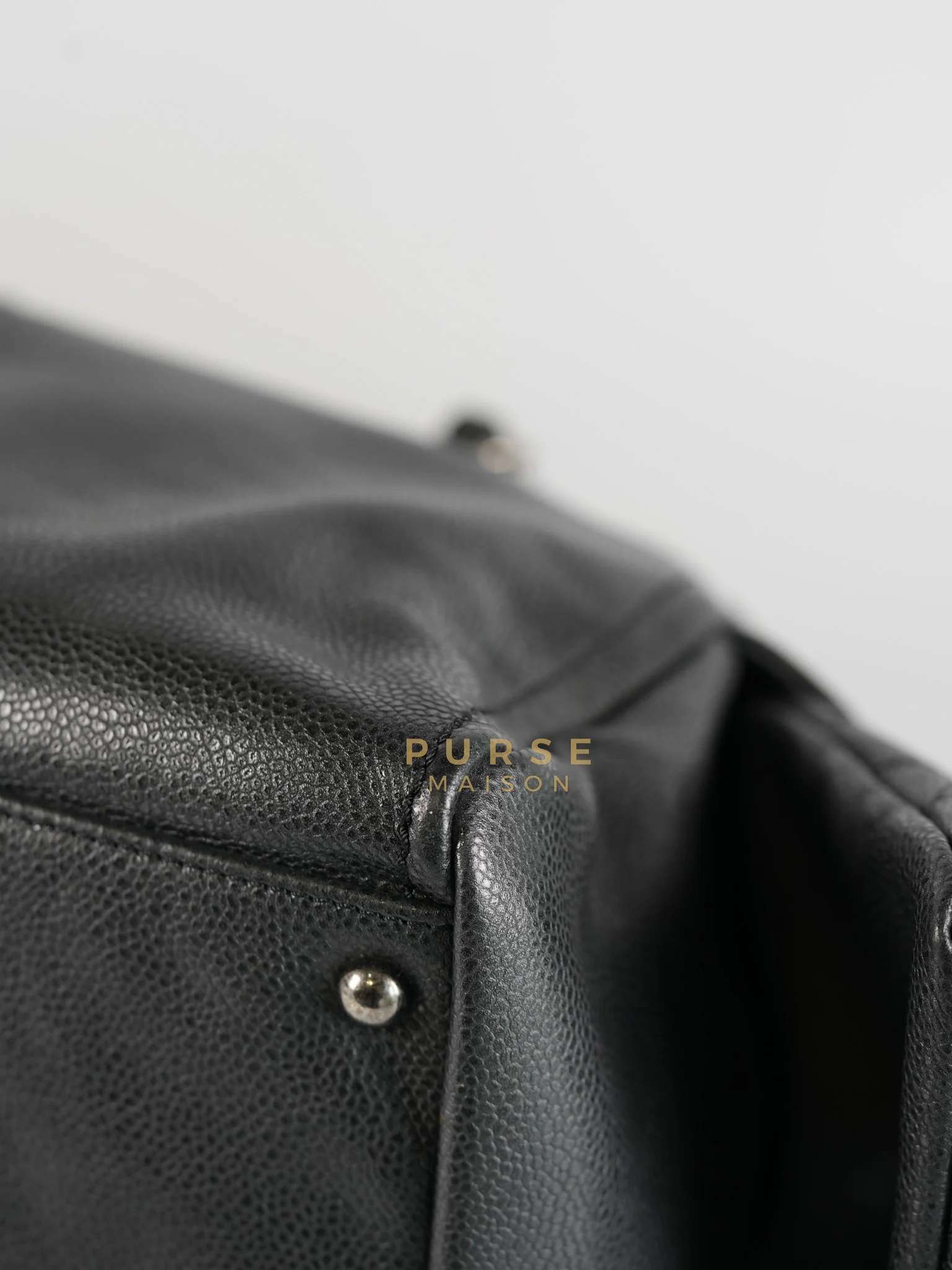 Chanel Glazed Bowling Bag Large in Black Caviar Leather and Ruthenium Hardware (Series 13) - Image 9