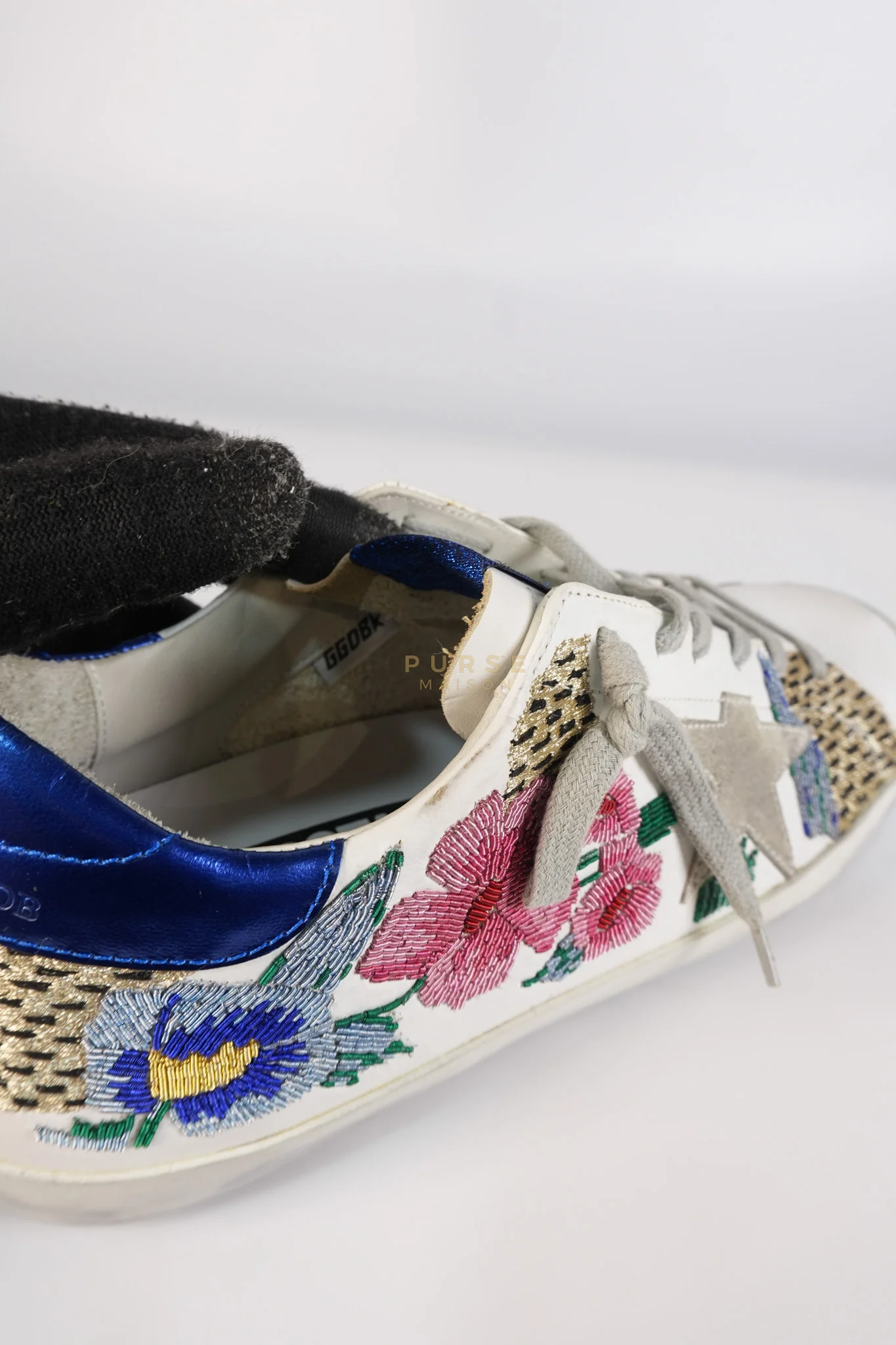 Golden Goose Super-Star Classic Suede Toe Leather Quarter Glitter (White/Ice/Gold/Black Sneakers Size 40 (25cm) - Image 30