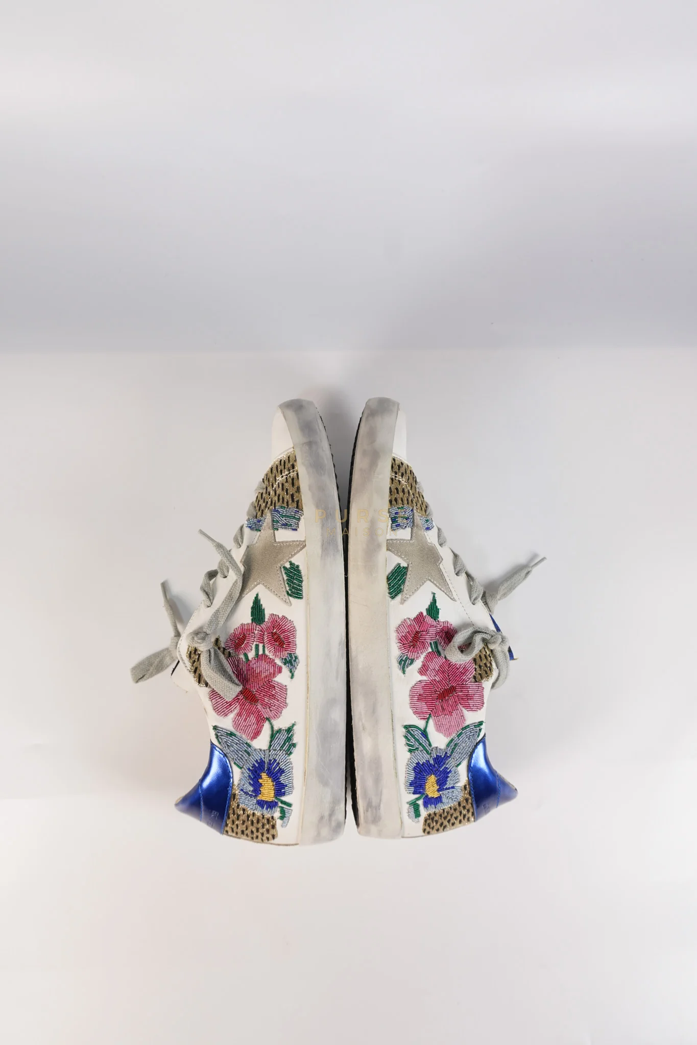 Golden Goose Super-Star Classic Suede Toe Leather Quarter Glitter (White/Ice/Gold/Black Sneakers Size 40 (25cm) - Image 6