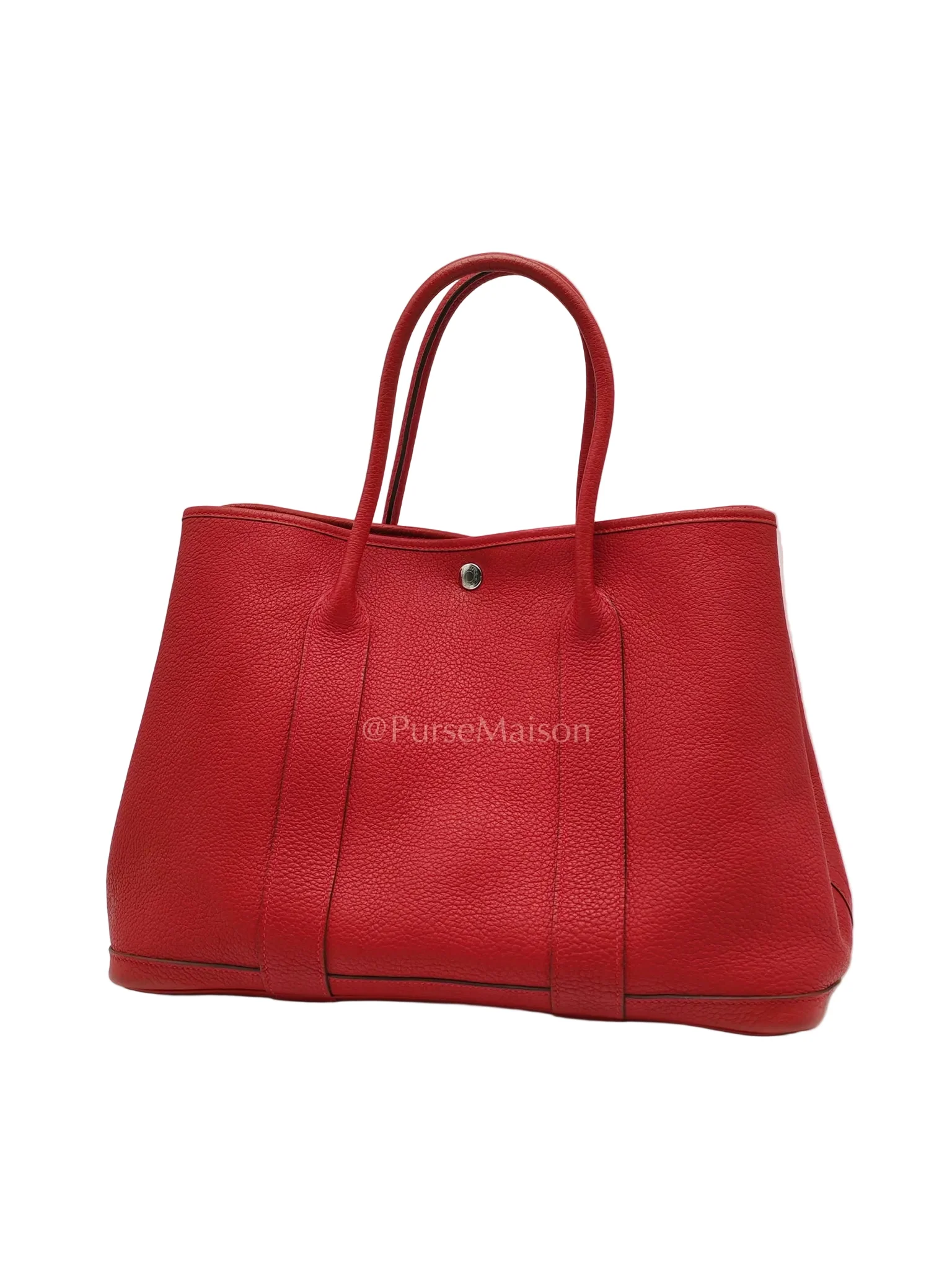 Hermes Garden Party Tote (GPT) 36 Rouge Red in Negoda Leather Palladium Hardware Stamp Square Q (2013) - Image 3