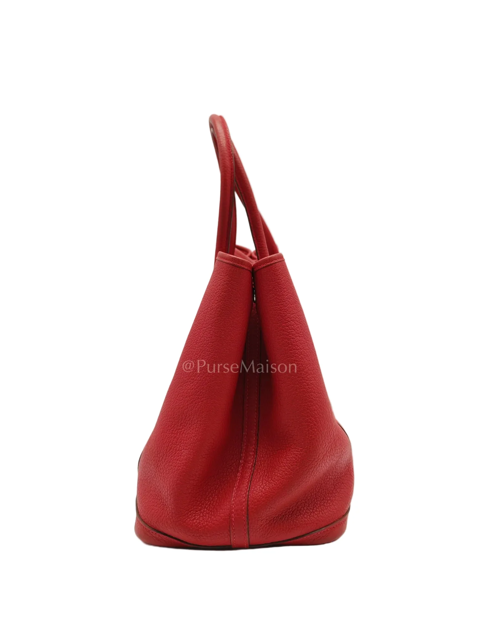 Hermes Garden Party Tote (GPT) 36 Rouge Red in Negoda Leather Palladium Hardware Stamp Square Q (2013) - Image 4