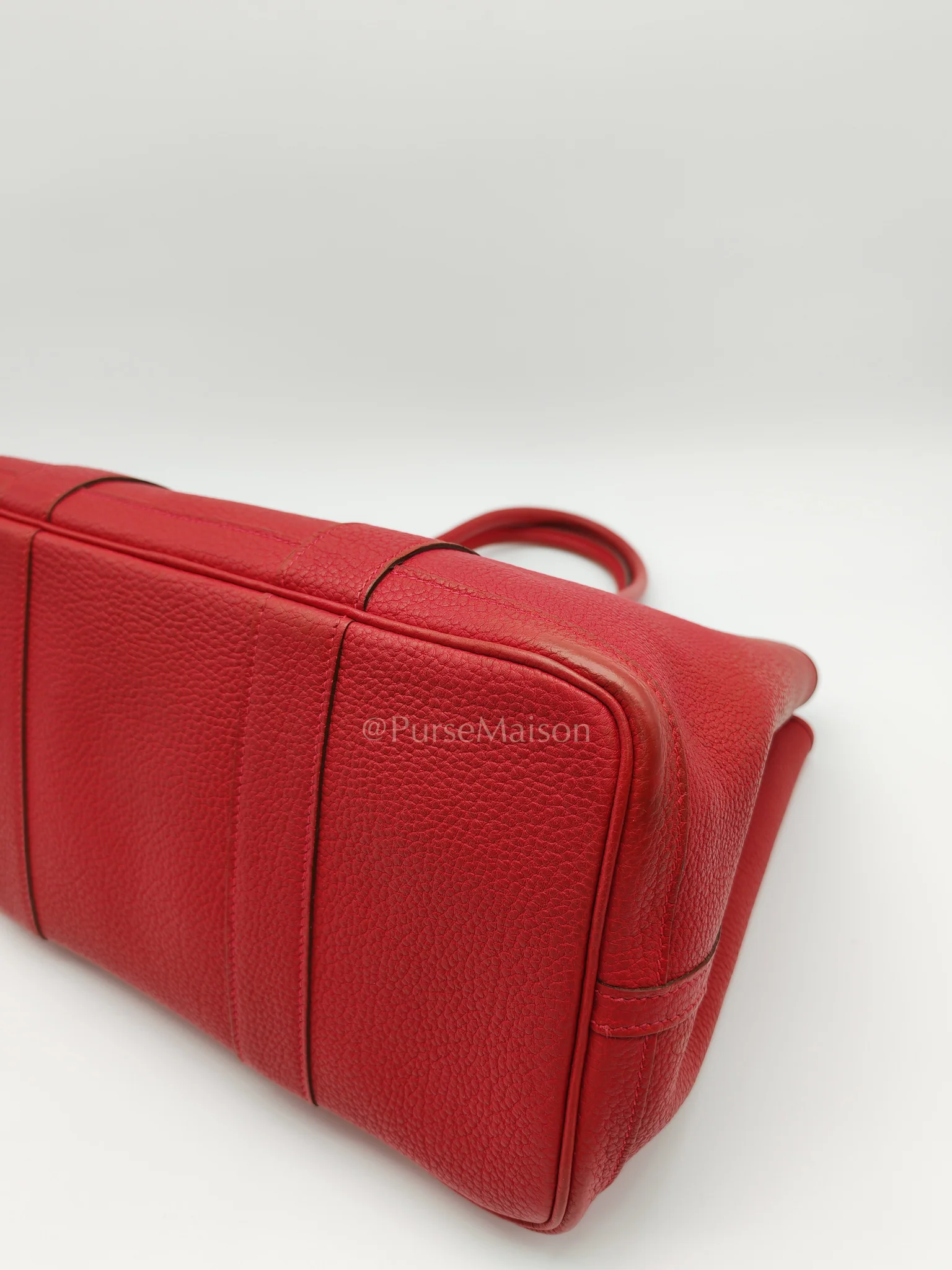 Hermes Garden Party Tote (GPT) 36 Rouge Red in Negoda Leather Palladium Hardware Stamp Square Q (2013) - Image 7