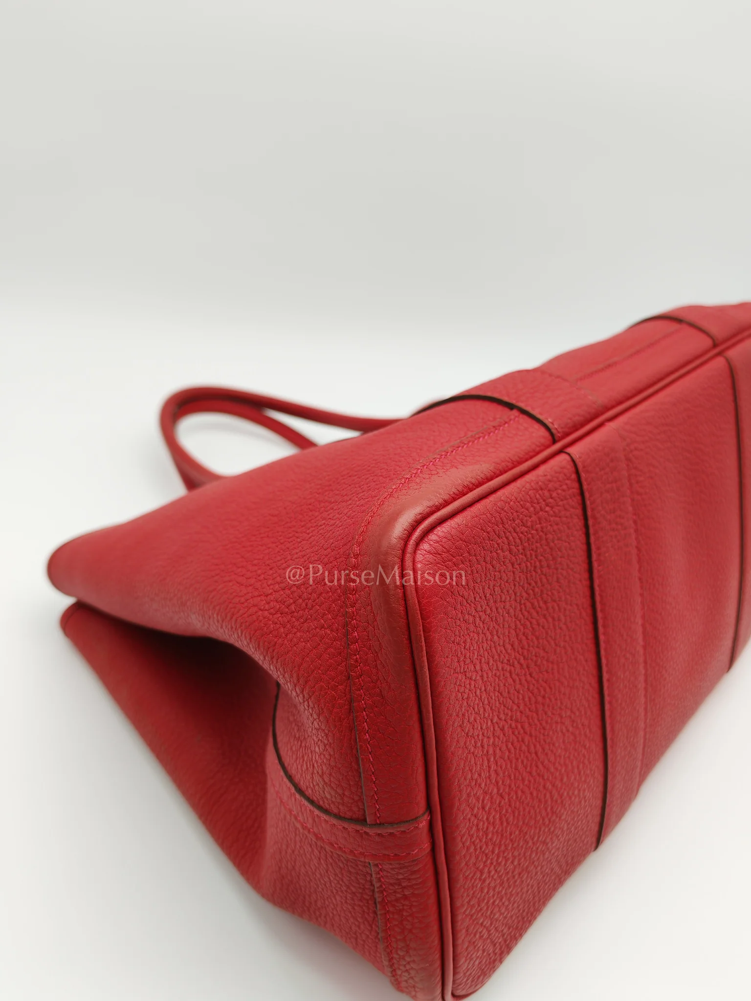 Hermes Garden Party Tote (GPT) 36 Rouge Red in Negoda Leather Palladium Hardware Stamp Square Q (2013) - Image 9