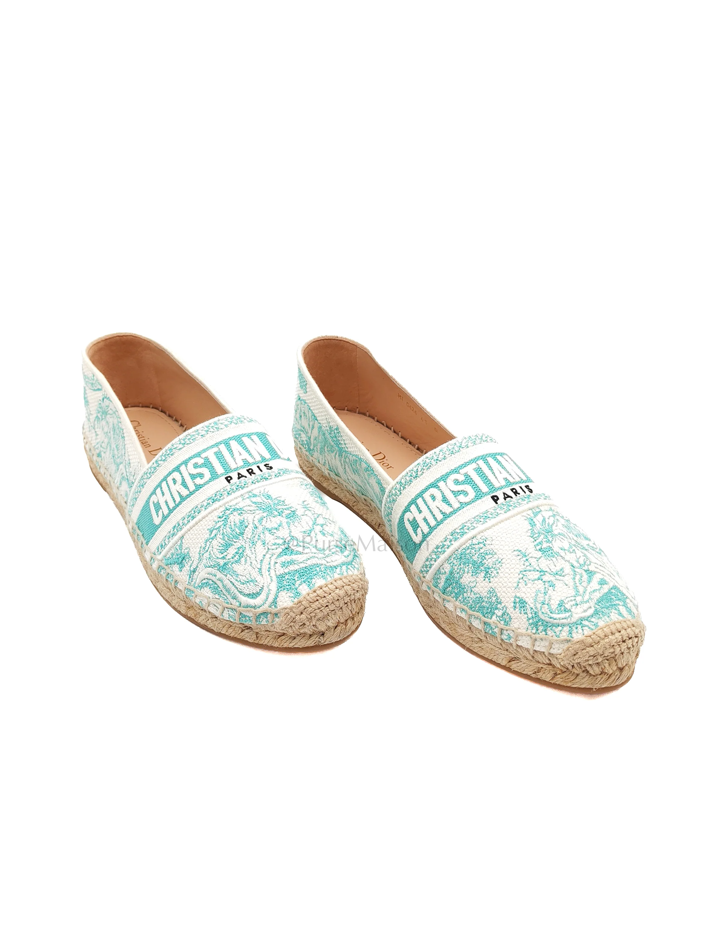 Christian Dior Granville Aquamarina Espadrille Shoes Size 41EU (26cm) - Image 2