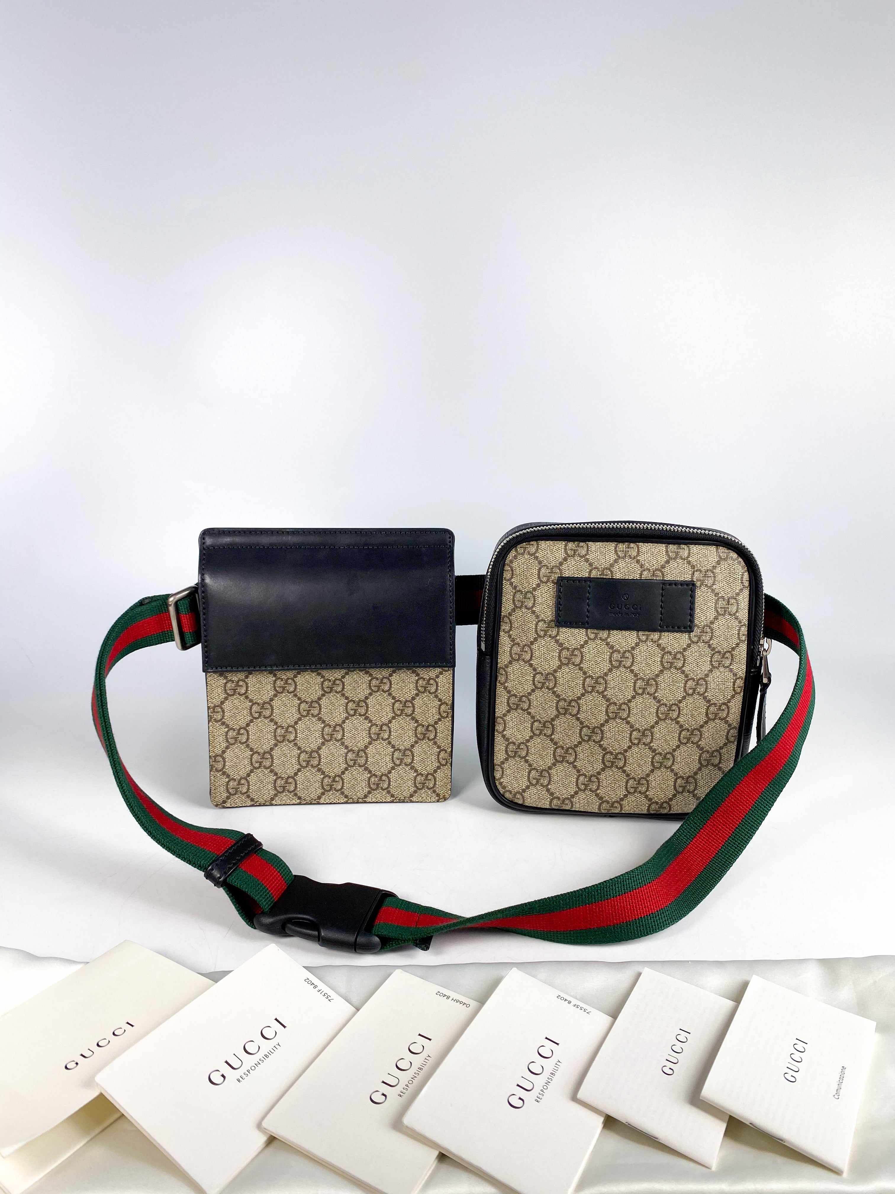 Gucci Gucci Double Web Belt Bag GG Supreme Canvas for Men - Image 34