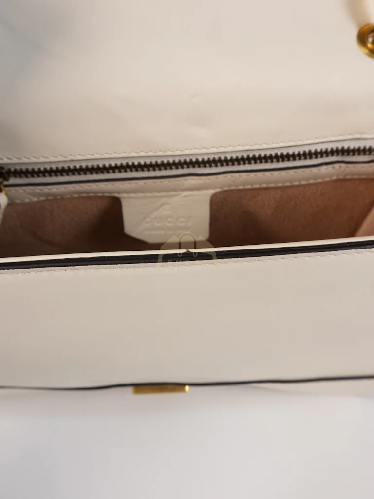 Gucci Queen Margaret Flap Bag in Off-White Calfskin Leather - Image 22