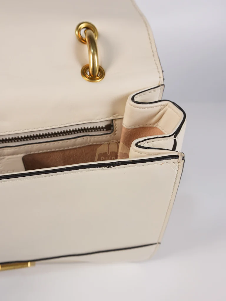 Gucci Queen Margaret Flap Bag in Off-White Calfskin Leather - Image 24