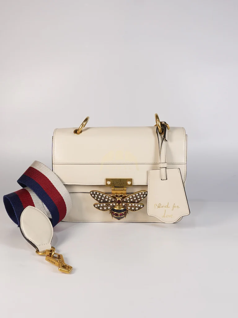Gucci Queen Margaret Flap Bag in Off-White Calfskin Leather - Image 34