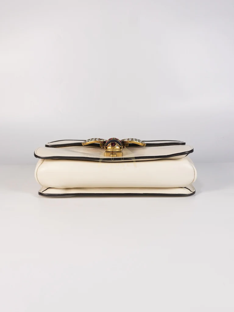 Gucci Queen Margaret Flap Bag in Off-White Calfskin Leather - Image 7
