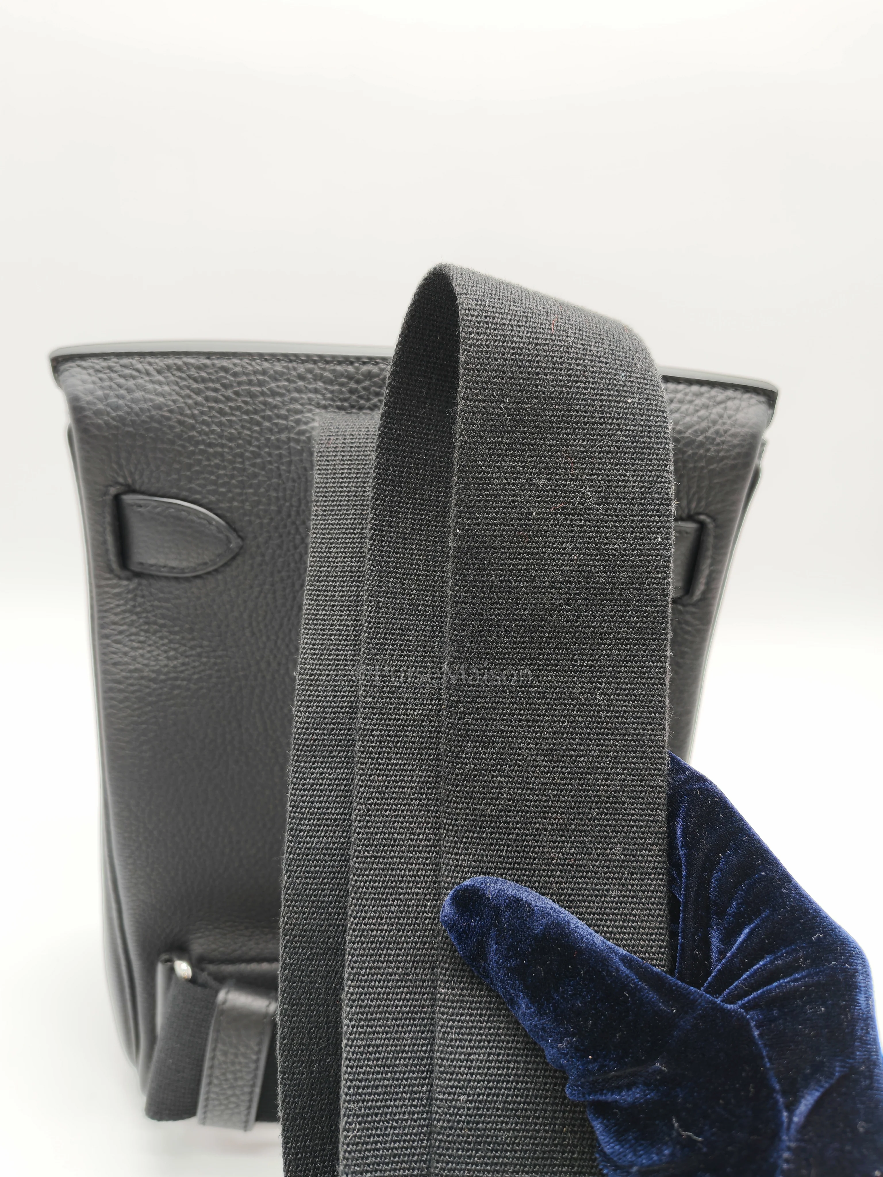 Hermes Hac A Dos Tri-color Black/Bleu de France/Jaune de Naples Togo Leather Palladium Hardware Stamp U(2022) - Image 12