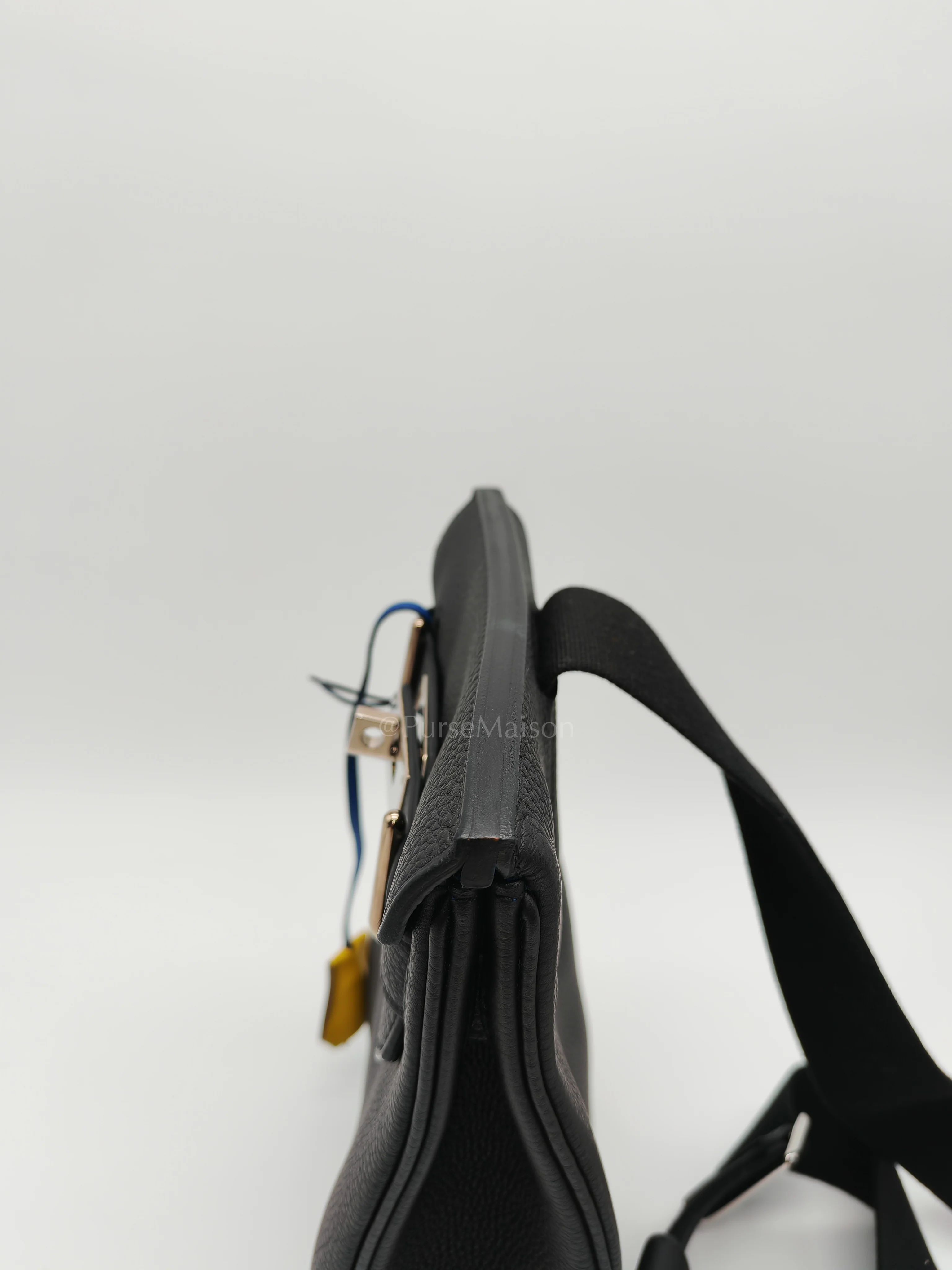 Hermes Hac A Dos Tri-color Black/Bleu de France/Jaune de Naples Togo Leather Palladium Hardware Stamp U(2022) - Image 13