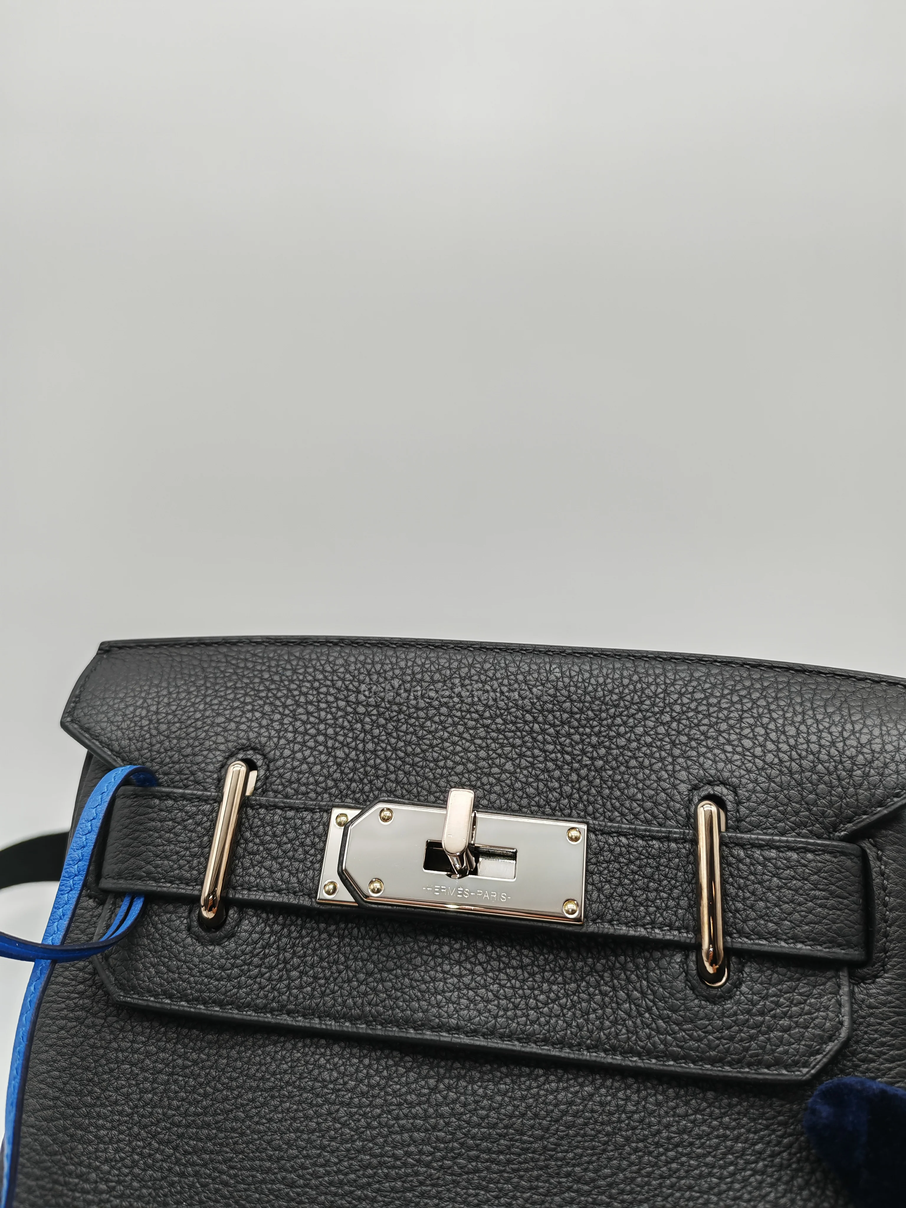 Hermes Hac A Dos Tri-color Black/Bleu de France/Jaune de Naples Togo Leather Palladium Hardware Stamp U(2022) - Image 18