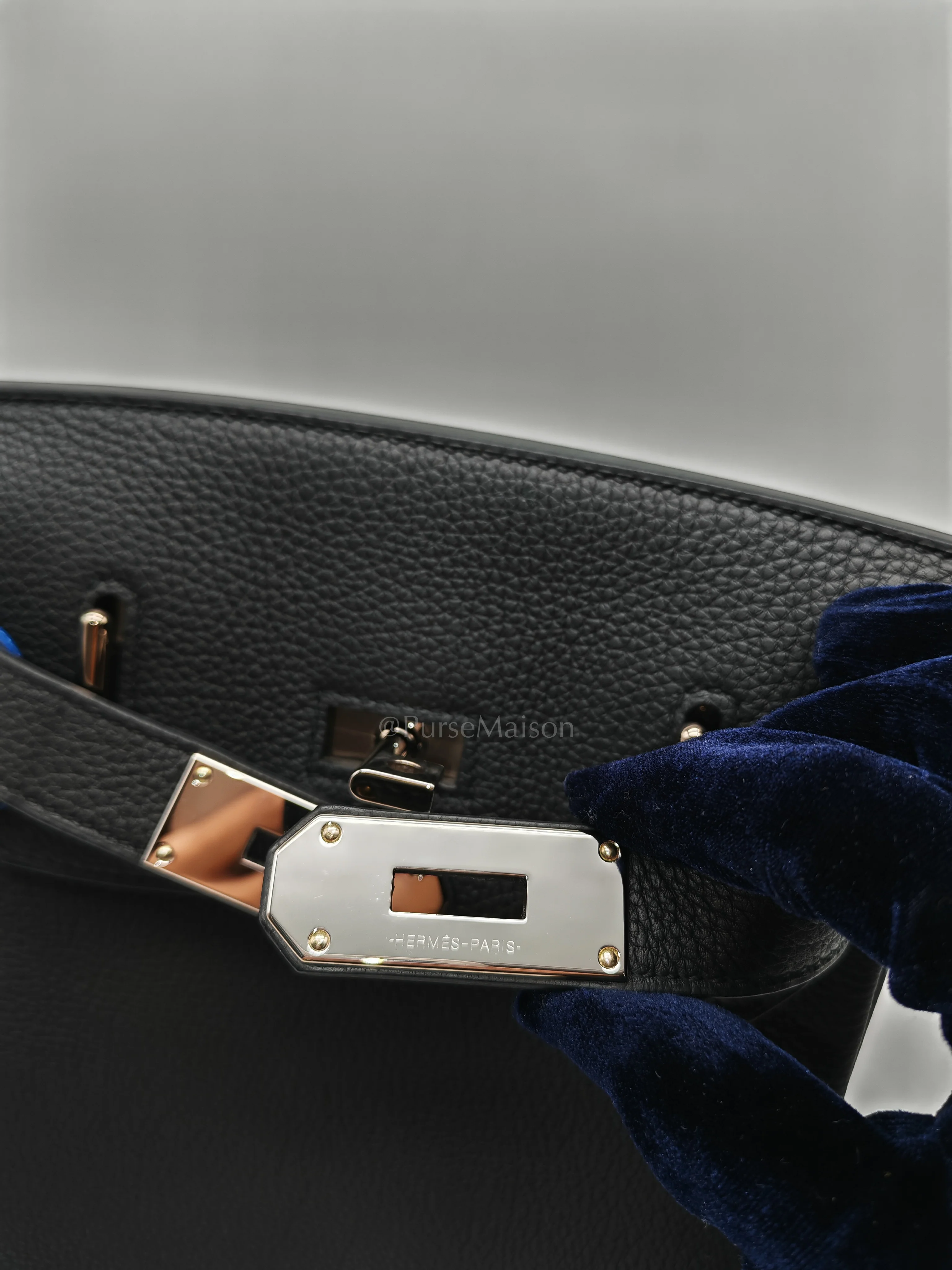 Hermes Hac A Dos Tri-color Black/Bleu de France/Jaune de Naples Togo Leather Palladium Hardware Stamp U(2022) - Image 19